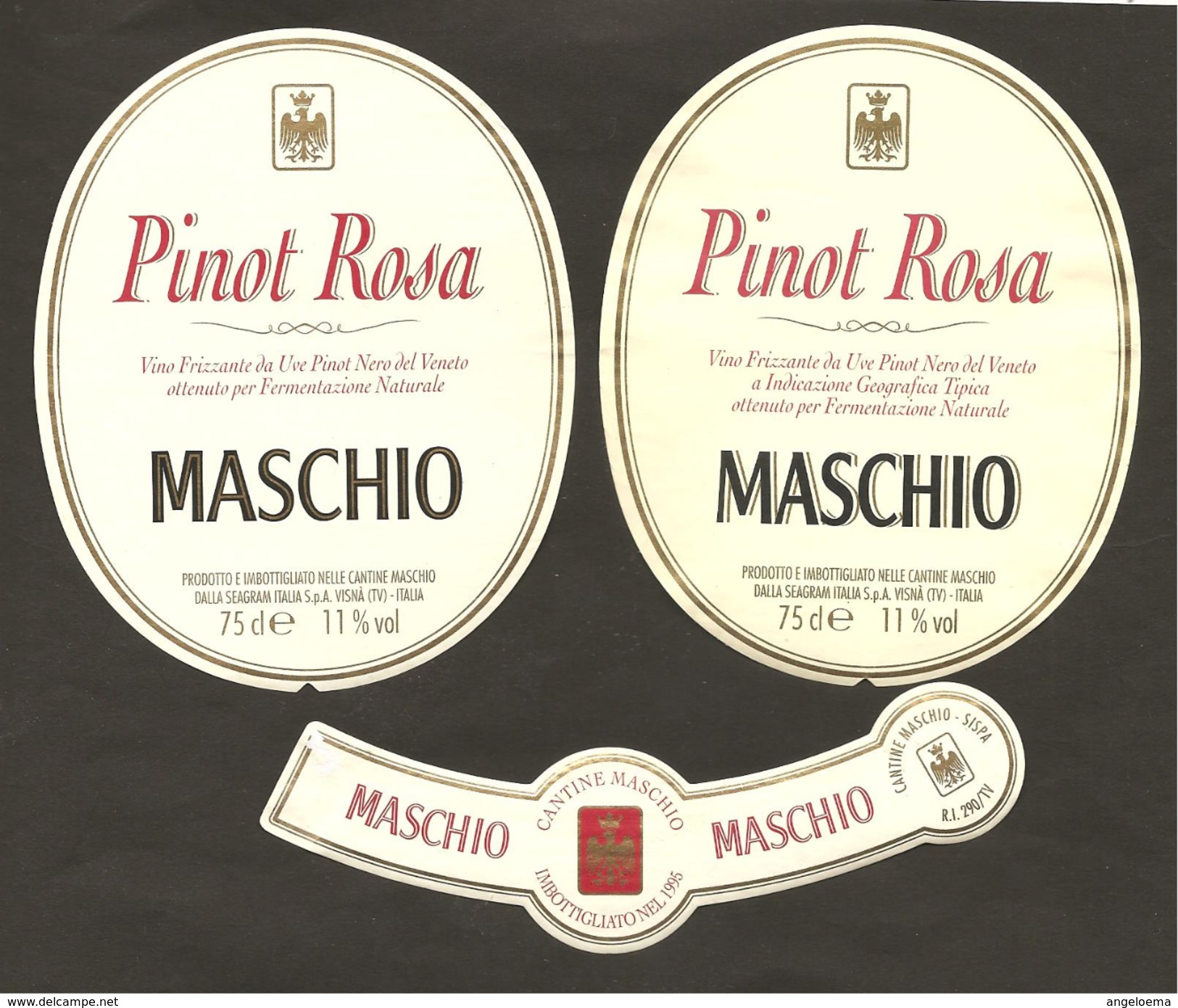 ITALIA - 2 Etichette Vino PINOT ROSA Cantine MASCHIO Di Visnà Rosato Del VENETO - Vino Rosato