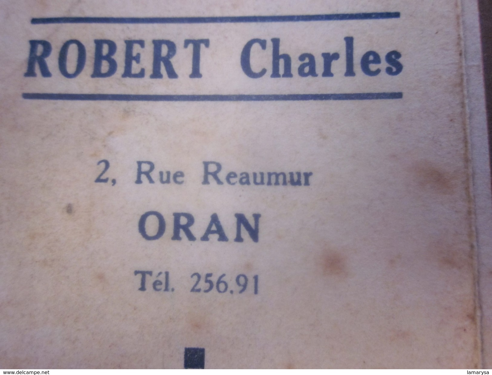 Droguerie Oranaise ROBERT Carte Parfumée Molinard Grasse Parfum Orval- Calendrier Publicitaire Ch.ORAN Petit Format:1951 - Petit Format : 1941-60