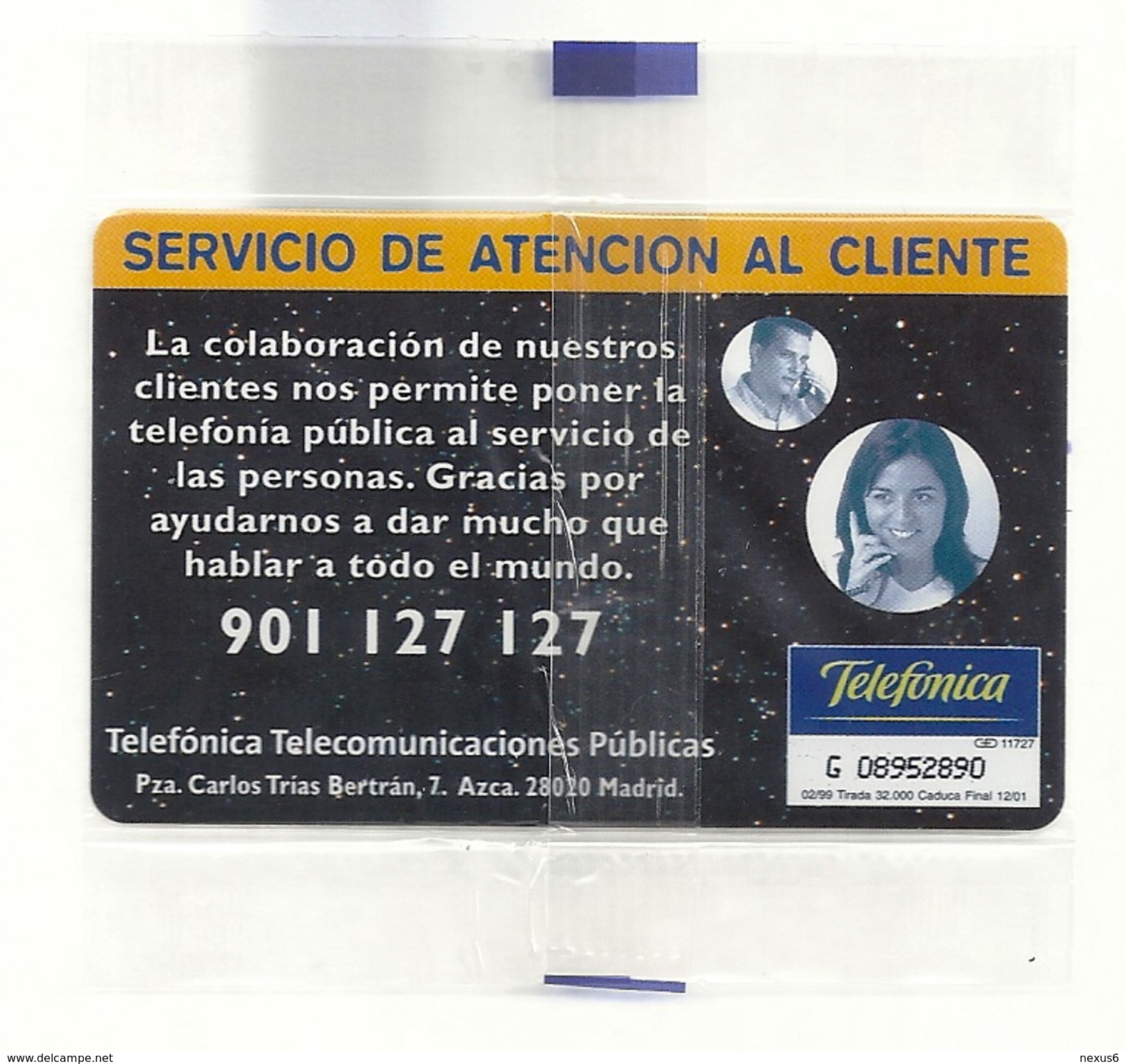 Spain - Telefonica - Servicio Al Cliente - P375 - 2000PTA, 02.1999, 32.000ex, NSB - Emisiones Privadas