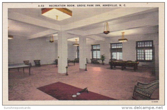 North Carolina Asheville Recreation Room Grove Park Inn Curteich - Asheville