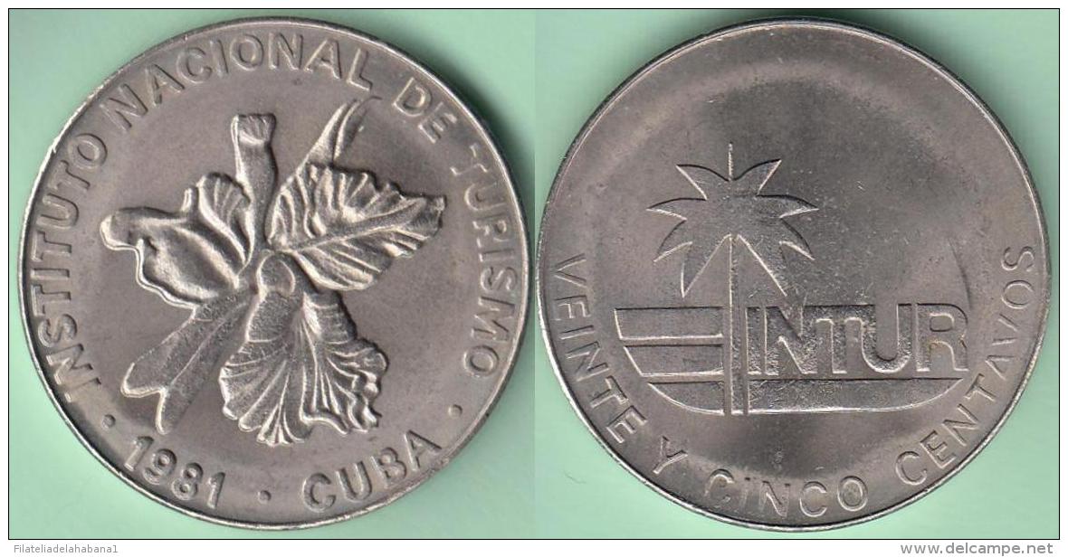 1981-MN-122 CUBA 1981 INTUR 25c Cuc ORQUIDEA ORCHILD FLOWERS FLORES CUPRO-NI. UNC - Kuba