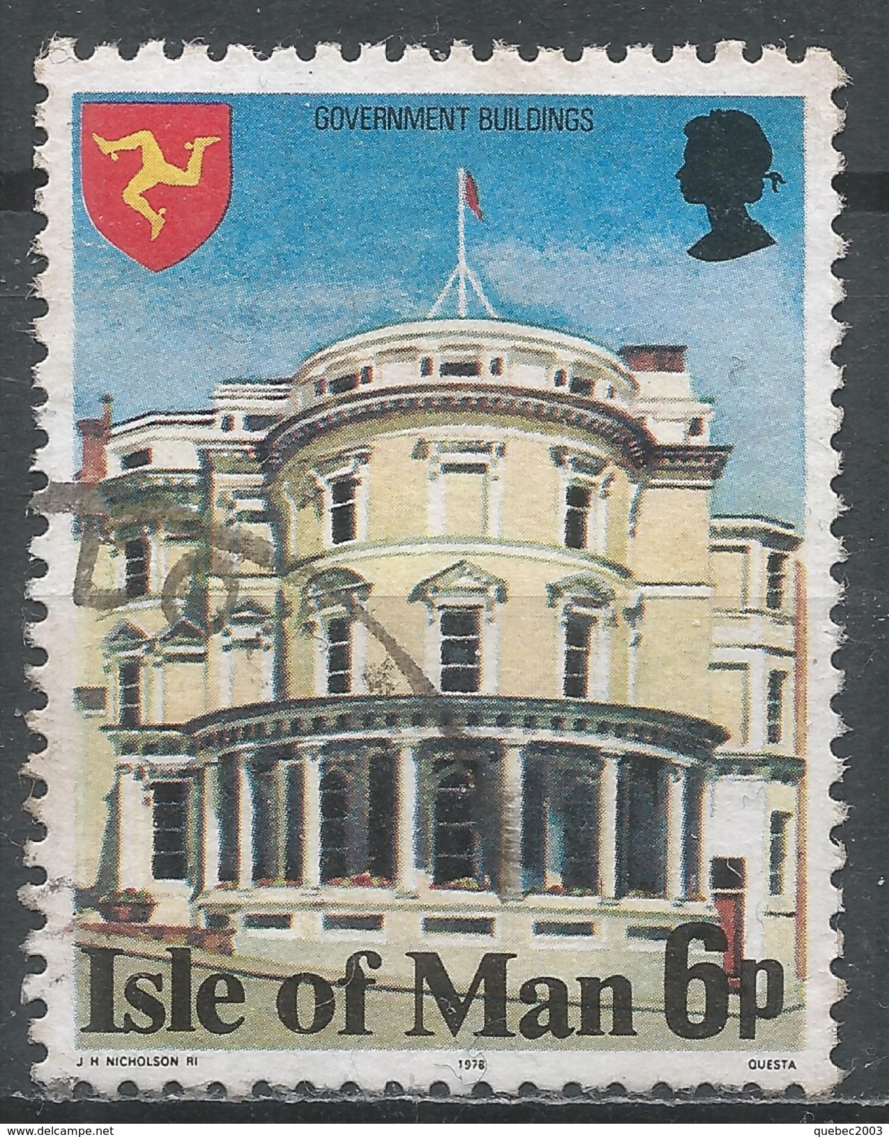 Isle Of Man 1978. Scott #115 (U) Government Buildings - Man (Ile De)