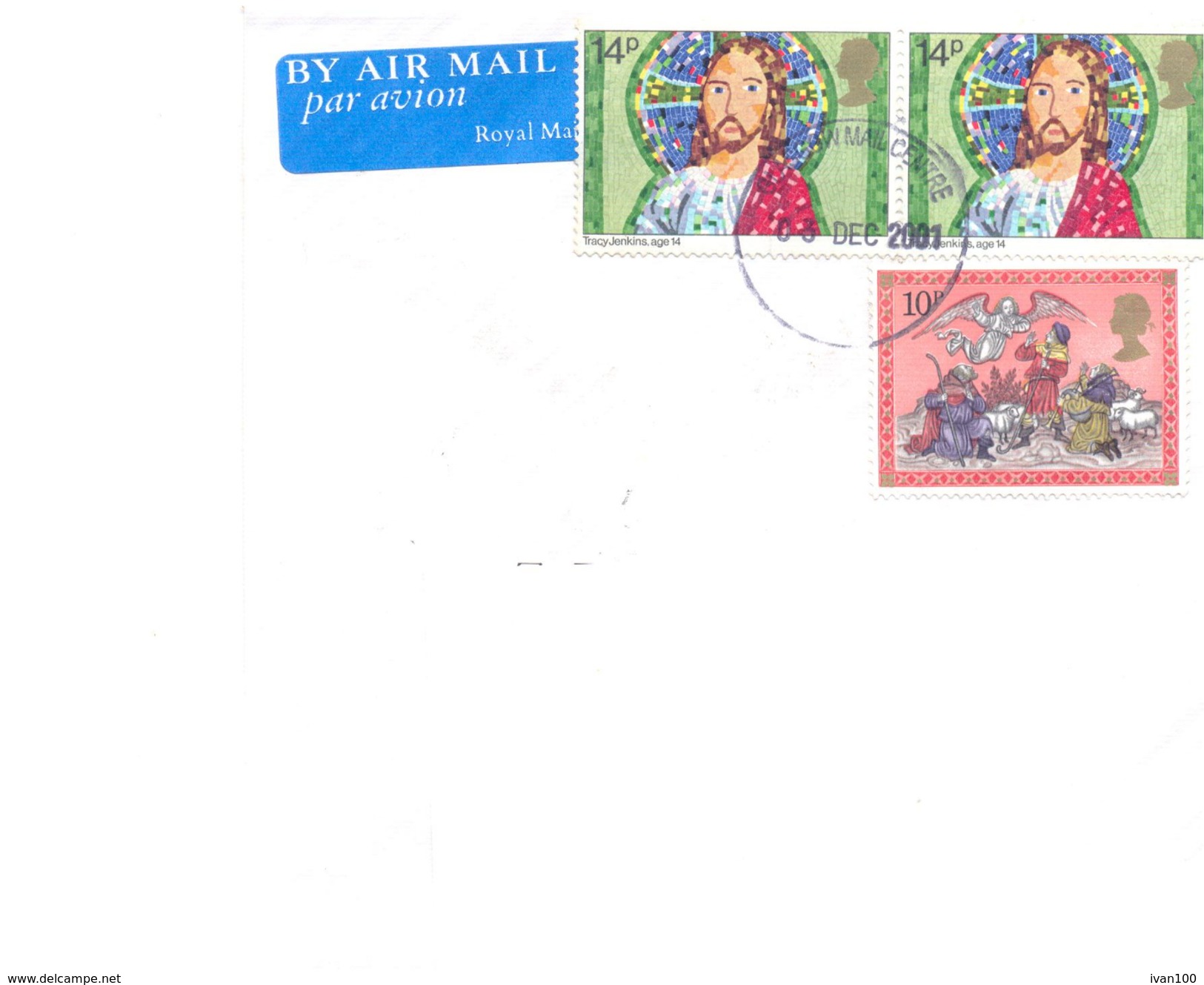 2001. Great Britain, The Letter Sent By Air-mail Post To Moldova - Briefe U. Dokumente