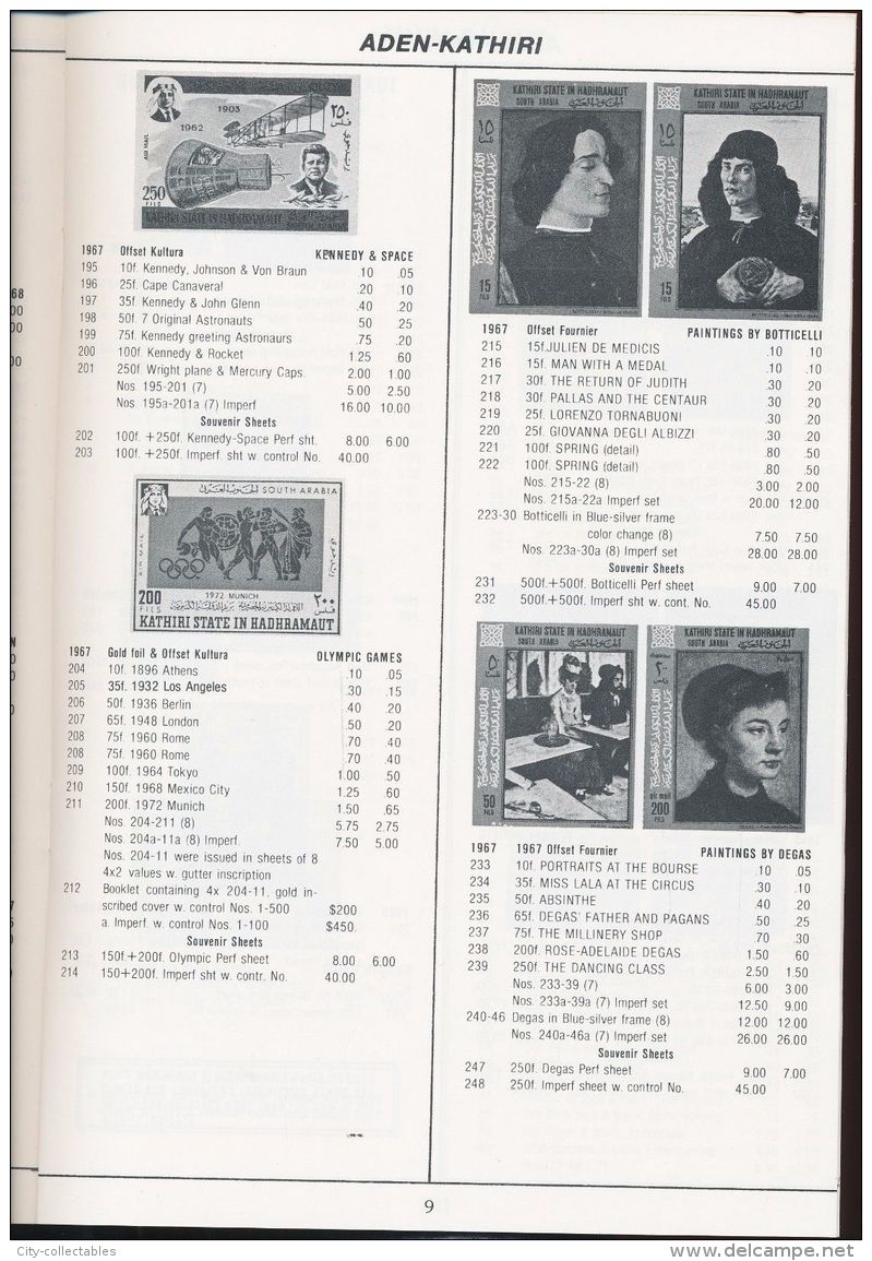 ADEN & STATES Mahra Quaiti Kathiri 1987 Illustrated Catalogue (22 Pages) Au5063 - Other & Unclassified