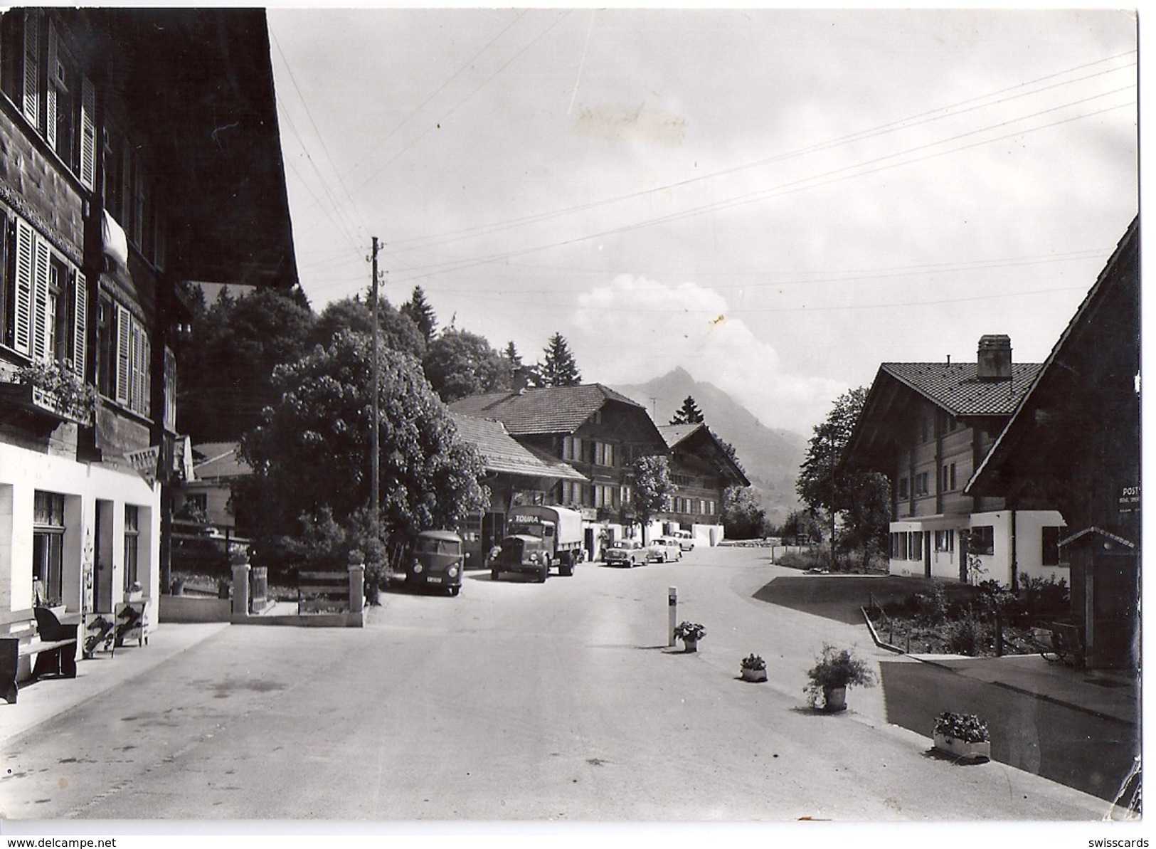 OBERWIL: Dorfstrasse Mit Oldtimer, Lkw, VW-Bus 1968 - Autres & Non Classés