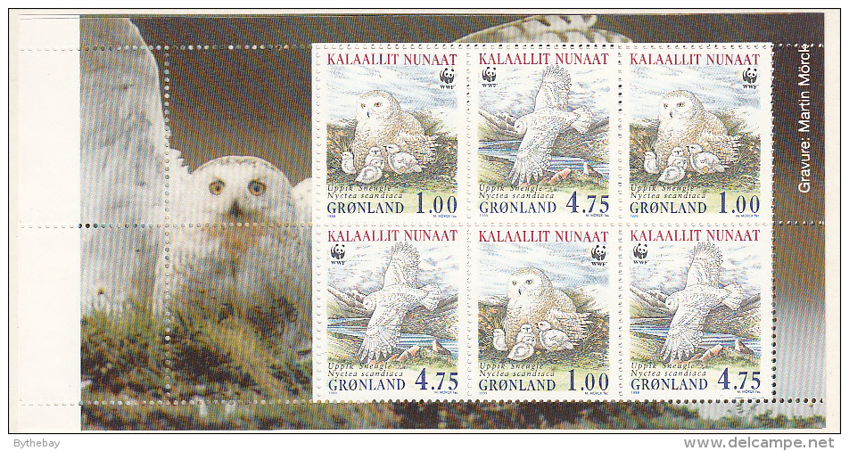 Greenland Booklet 1999 Snowy Owls - World Wildlife Fund - Postzegelboekjes