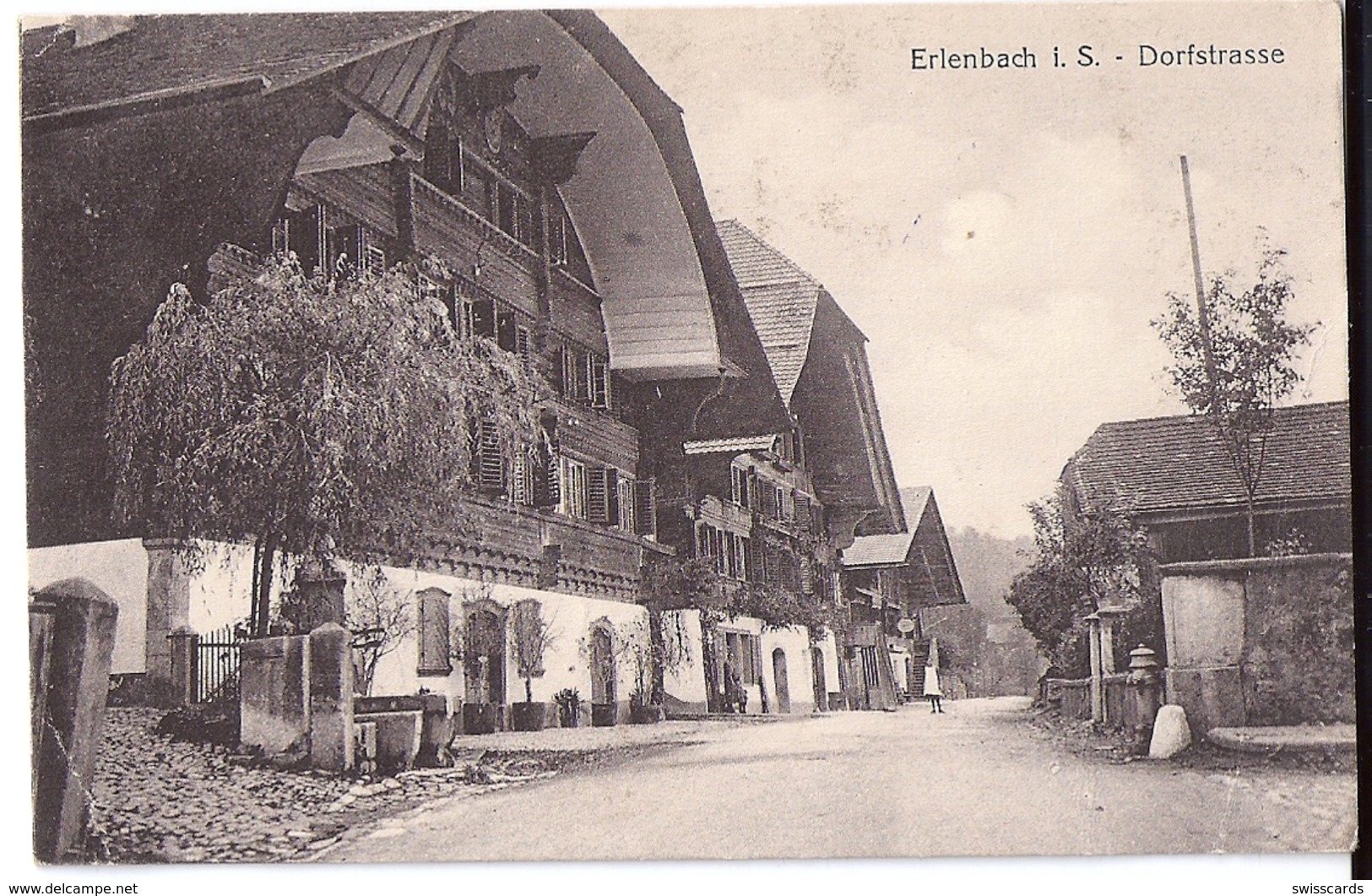 ERLENBACH: Dorfstrasse Mit Alten Häusern ~1910 - Erlenbach Im Simmental