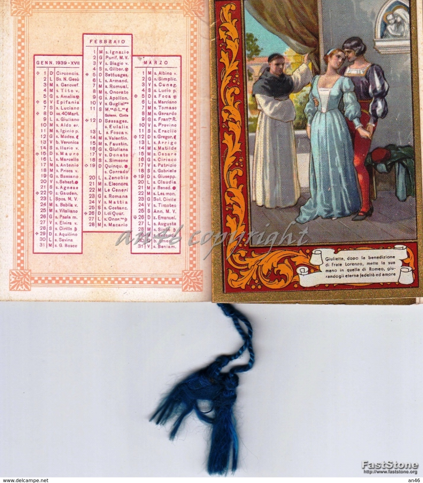 CALENDARIETTO_ALMANACCO_del 1931-"Giulietta E Romeo"_-Completo-Originale 100% - Petit Format : 1921-40