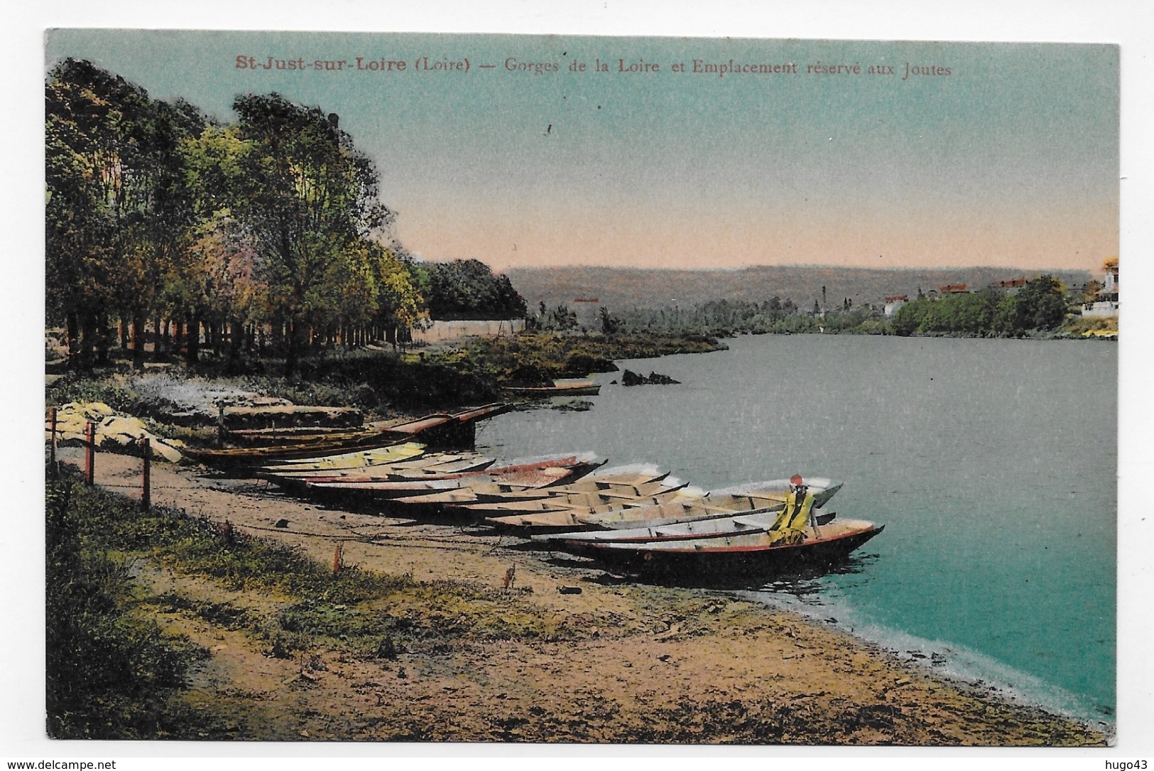 SAINT JUST SUR LOIRE - GORGES DE LA LOIRE ET EMPLACEMENT RESERVE AUX JOUTES - CPA NON VOYAGEE - Saint Just Saint Rambert