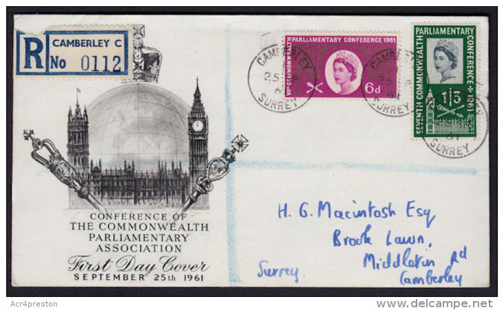 E0138 GREAT BRITAIN (GB) 1961, SG 629-30 7th Commonwealth Parliamentary Conference,  FDC - Briefe U. Dokumente