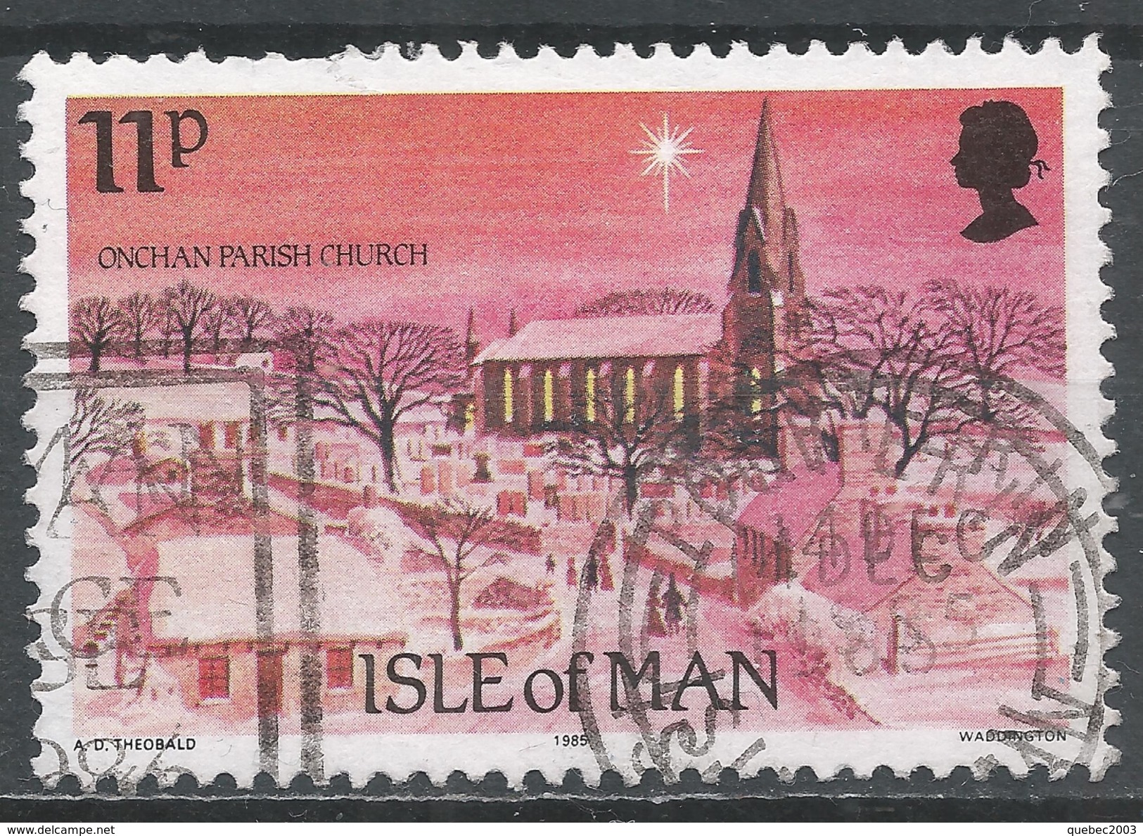 Isle Of Man 1985. Scott #294 (U) Christmas, Onchan Parish Church * - Man (Ile De)