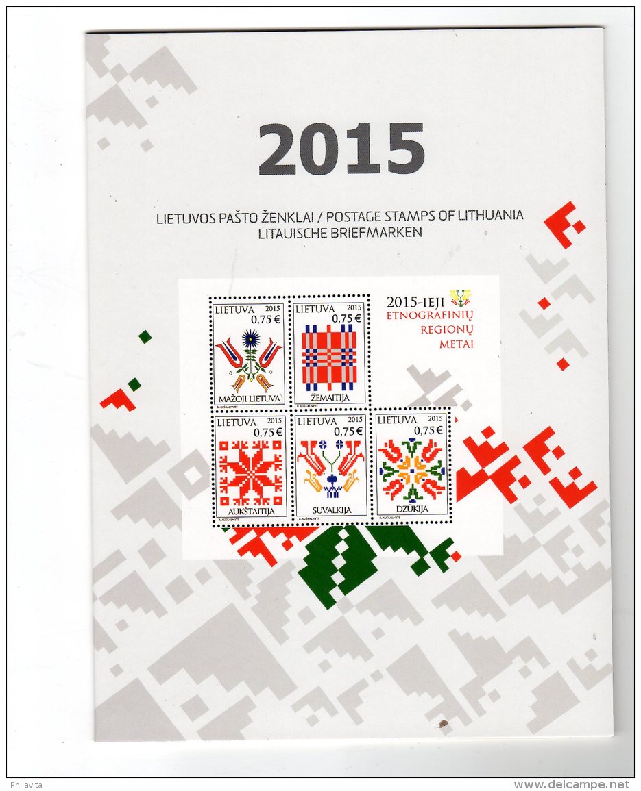 2015 Lithuania -Year Set In Folder - As Issued By Lithuanian Post First Year Of The Euro Values Only - Lithuania