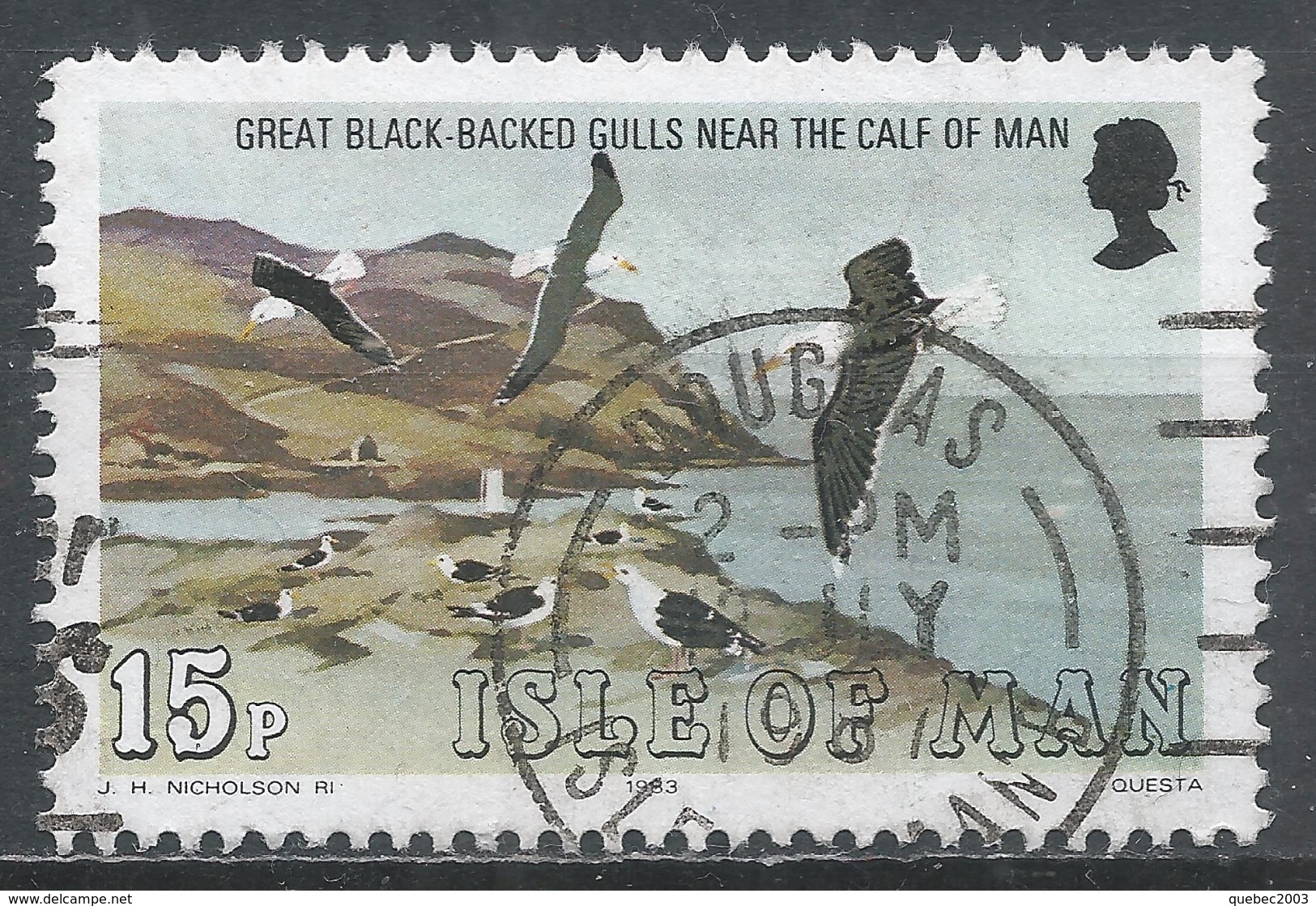 Isle Of Man 1983. Scott #233 (U) Marine Bird: Great Black-backed Gulls, Calf Of Man * - Man (Ile De)