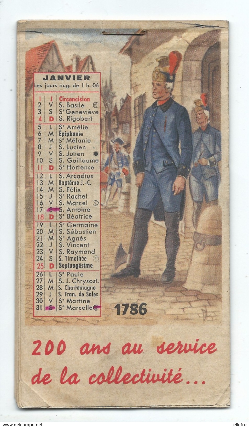 Calendrier En Feuillet - Les Costumes De Pompiers Au Fil Des Siècles - Année à Identifier !..manque Le Mois De Décembre - Autres & Non Classés