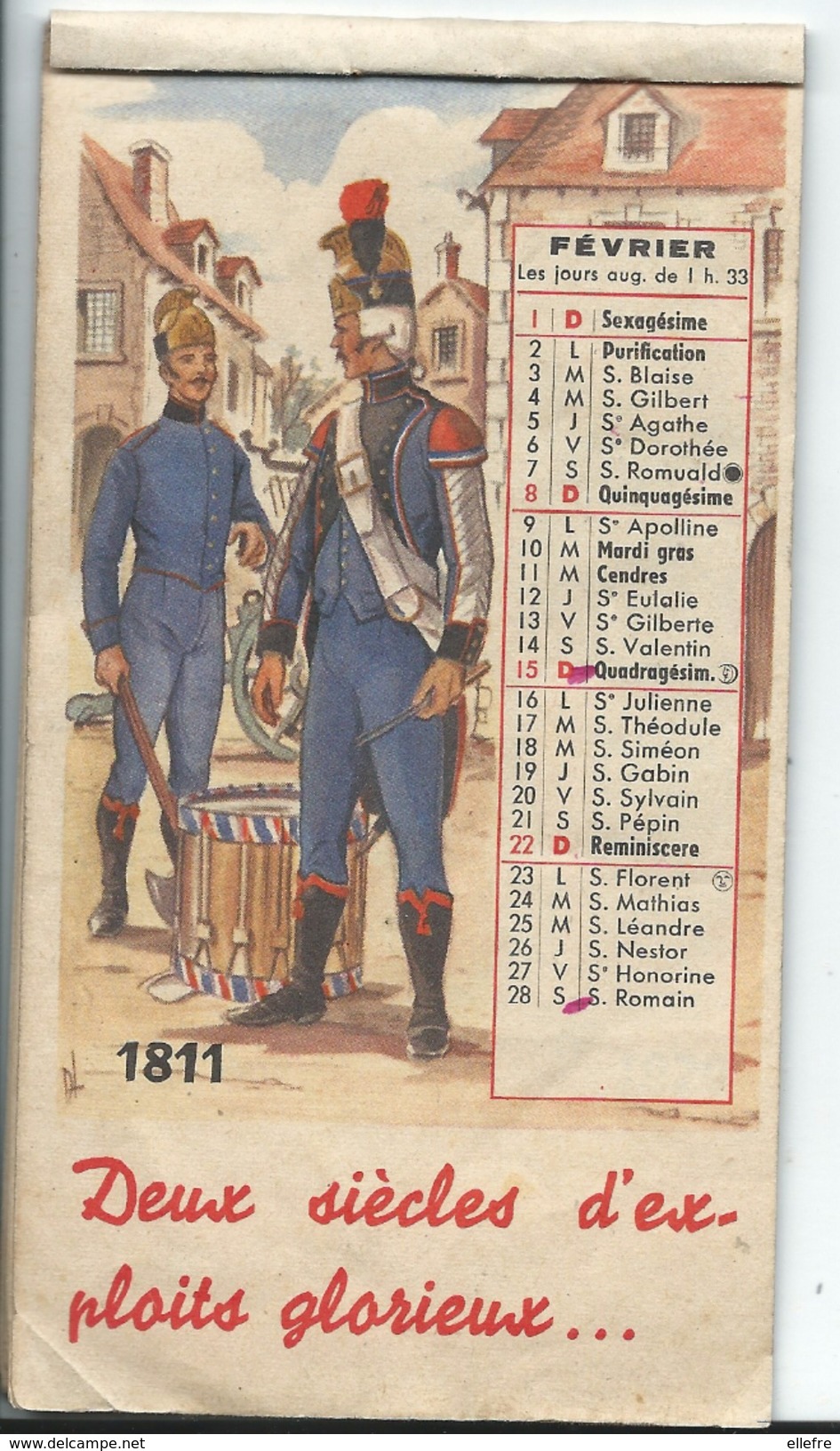 Calendrier En Feuillet - Les Costumes De Pompiers Au Fil Des Siècles - Année à Identifier !..manque Le Mois De Décembre - Autres & Non Classés