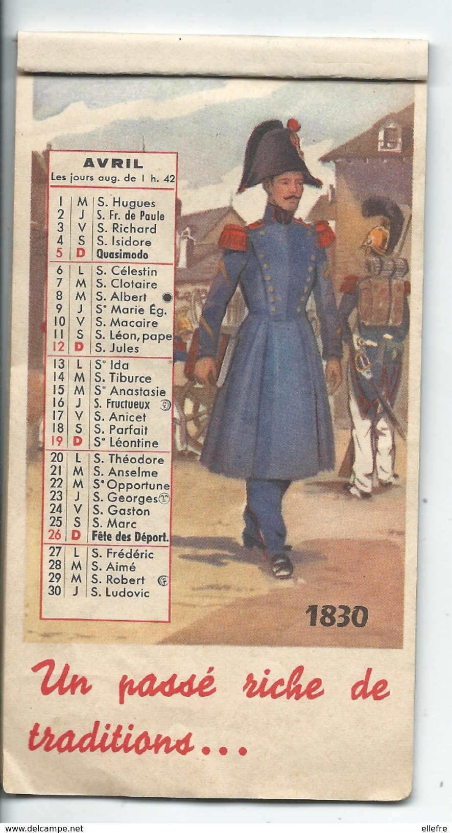 Calendrier En Feuillet - Les Costumes De Pompiers Au Fil Des Siècles - Année à Identifier !..manque Le Mois De Décembre - Autres & Non Classés