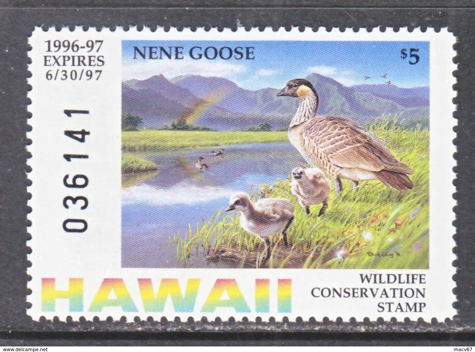 U.S.   HAWAII  STATE  DUCK  1   **  NENE  GOOSE - Duck Stamps
