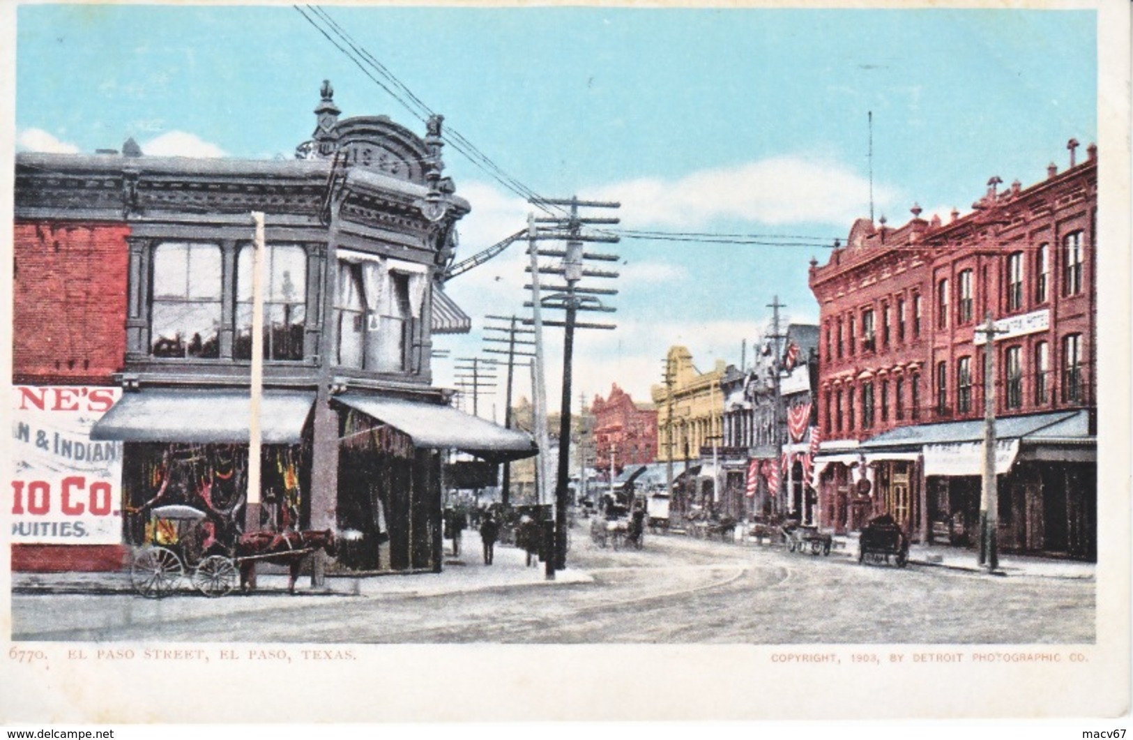 EL  PASO, TEXAS  EARLY  CENTURY MINT  EL PASO  STREET - El Paso