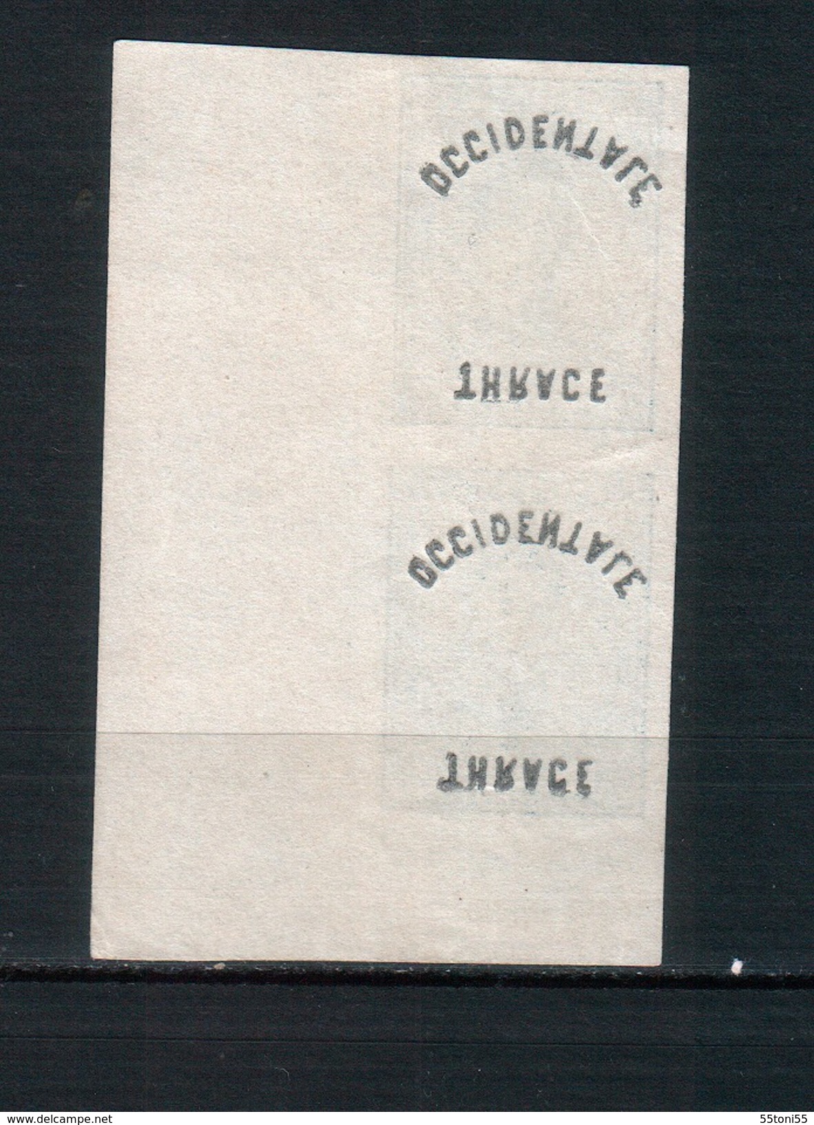 THRACE OCCIDENTALE 1920   ERROR -IMPERF Reversed Overprint  Pair (*) No Gum   Bulgaria/ GREECE - Variétés Et Curiosités