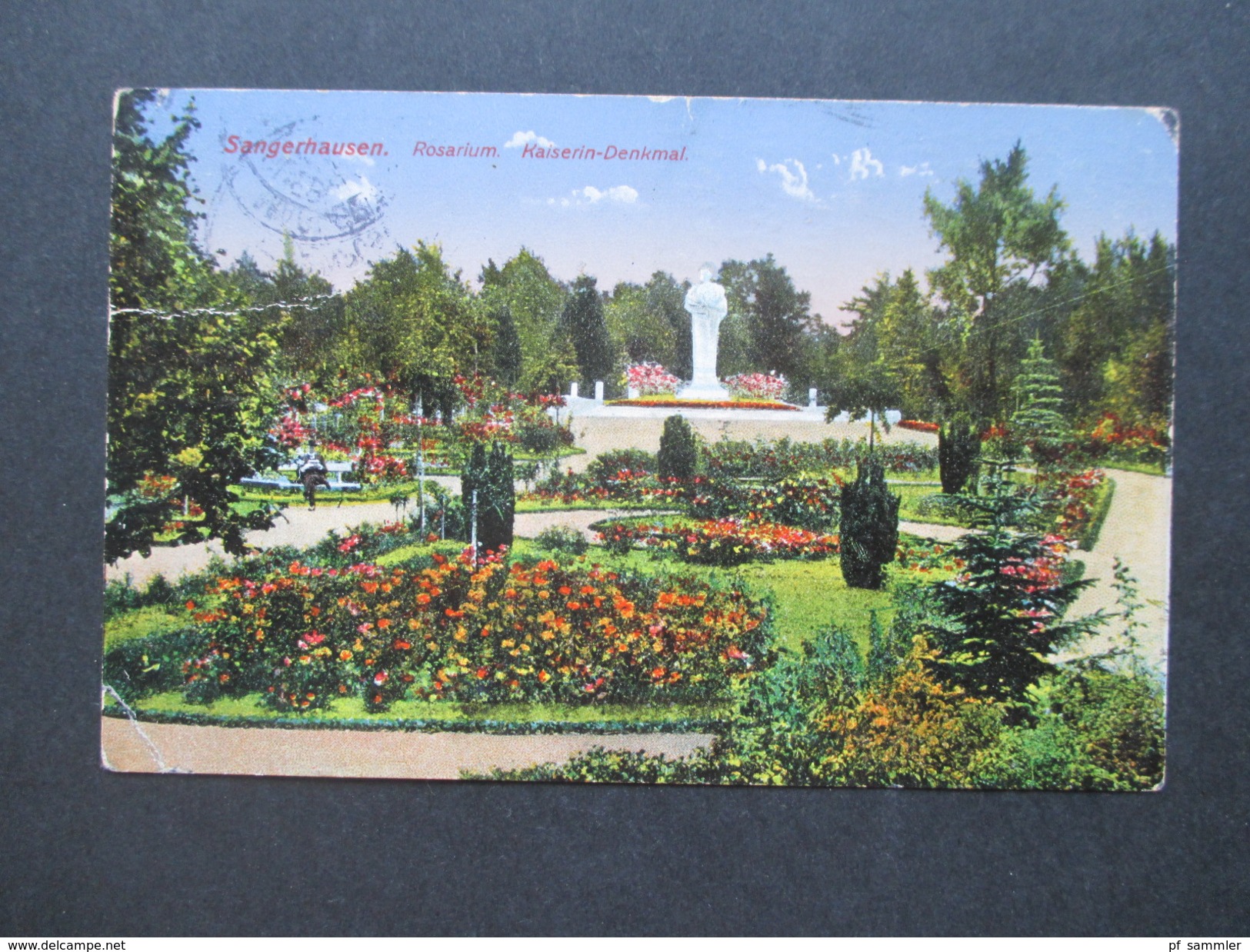 AK 1914 Sangerhausen Rosarium / Rosengarten. Kaiserin Denkmal. Heliocolorkarte Von Ottmar Zieher, München. - Sangerhausen