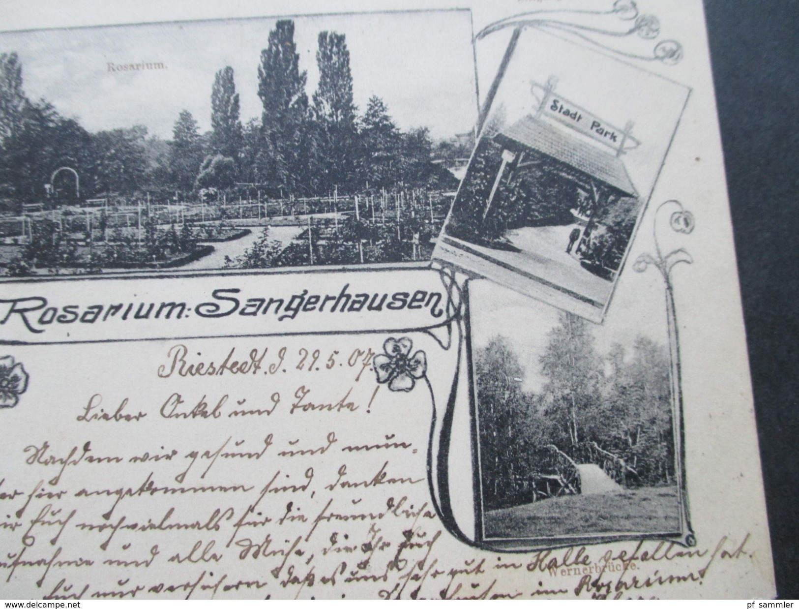 AK 1907 Sangerhausen Rosarium / Rosengarten. Mehrbildkarte. Gr. Wasserfall. Wernerbrücke Usw. Verlag Wilh. Beyer - Sangerhausen