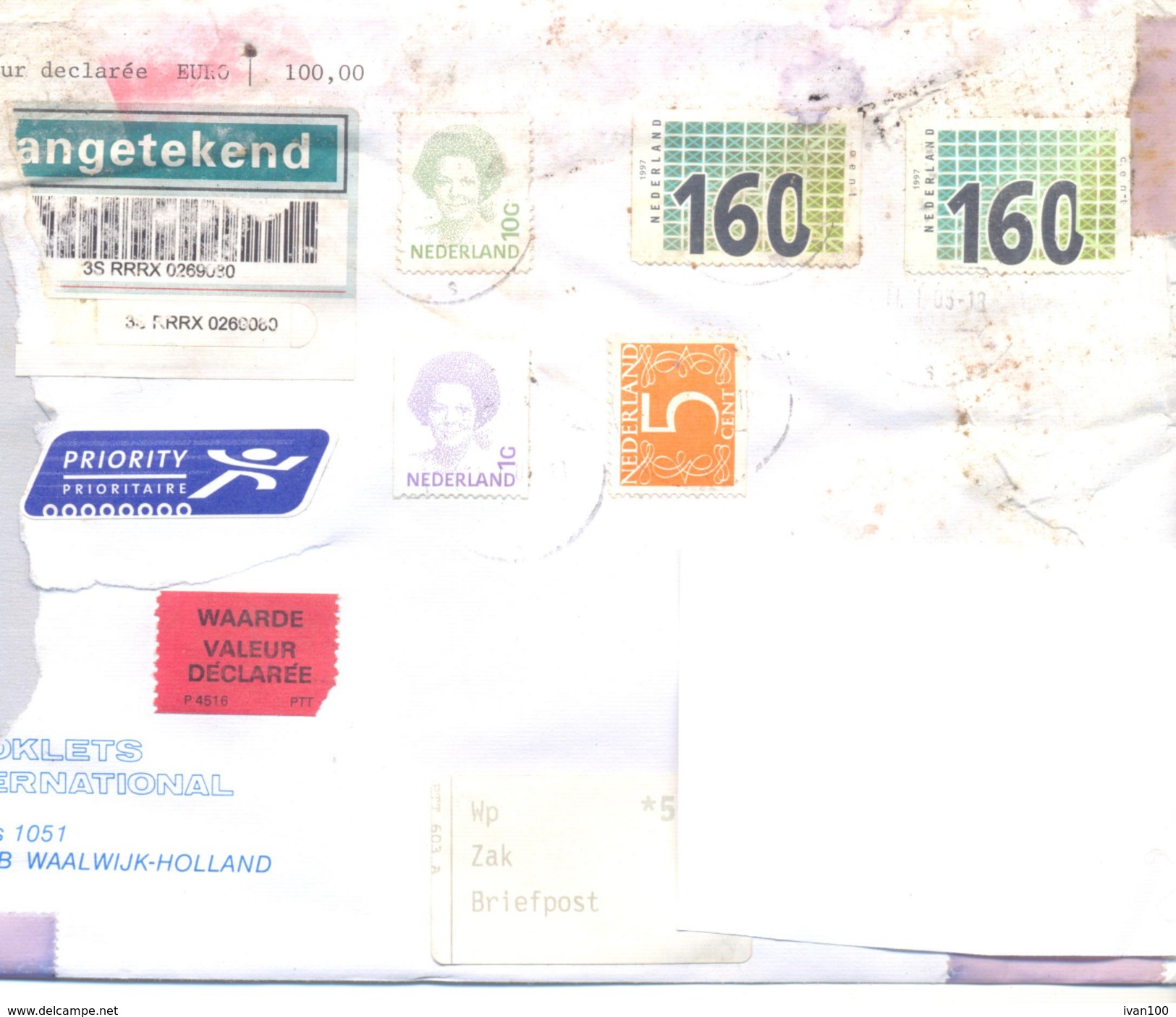 1999. Netherlands, The Letter Sent By Registered Post To Moldova - Cartas & Documentos