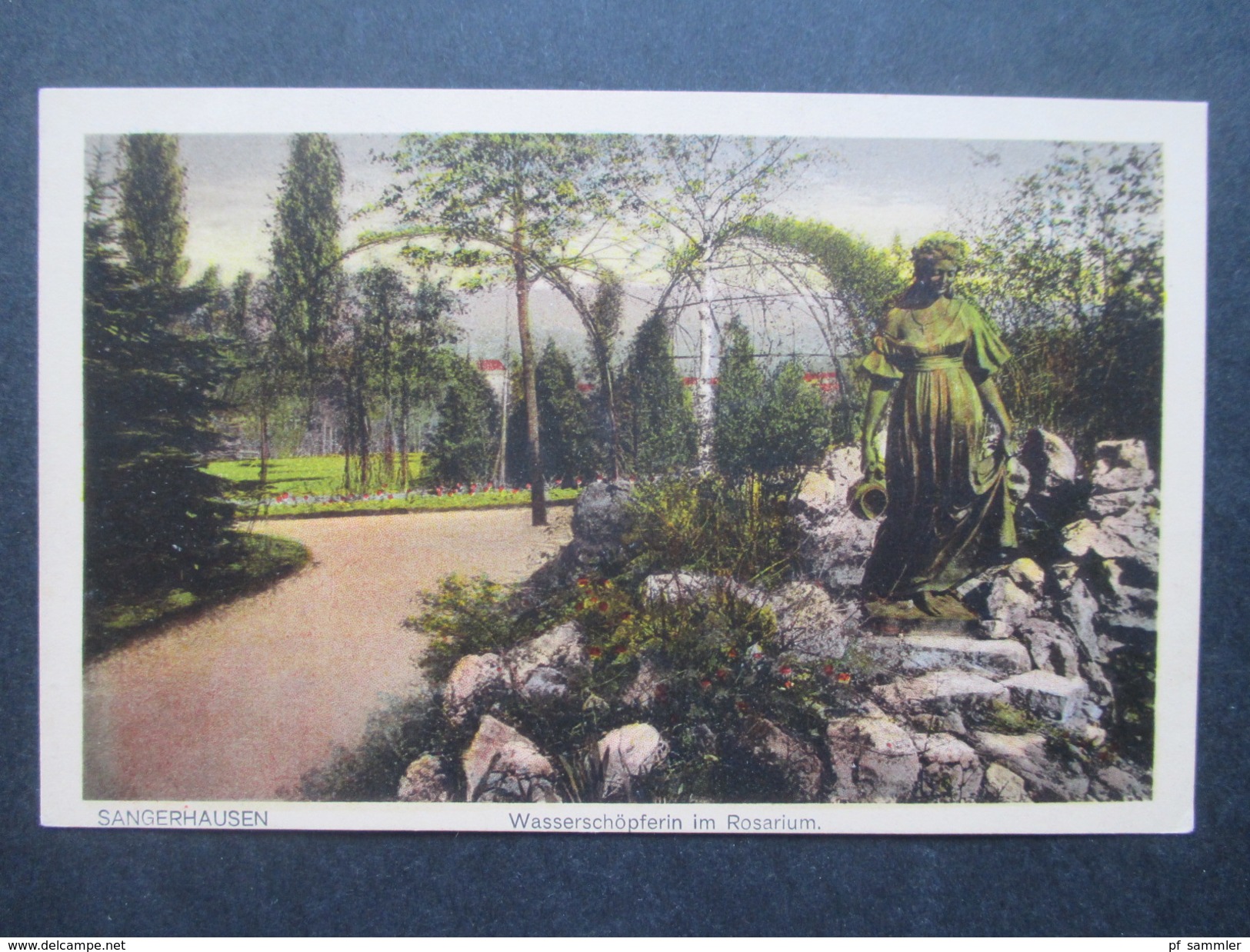 AK 1910er Jahre Sangerhausen Rosarium / Rosengarten. Wasserschöpferin. R. Lederbogen, Halberstadt. - Sangerhausen