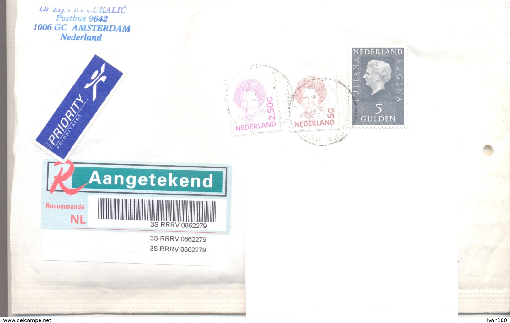 2000. Netherlands, The Letter Sent By Registered Post To Moldova - Storia Postale