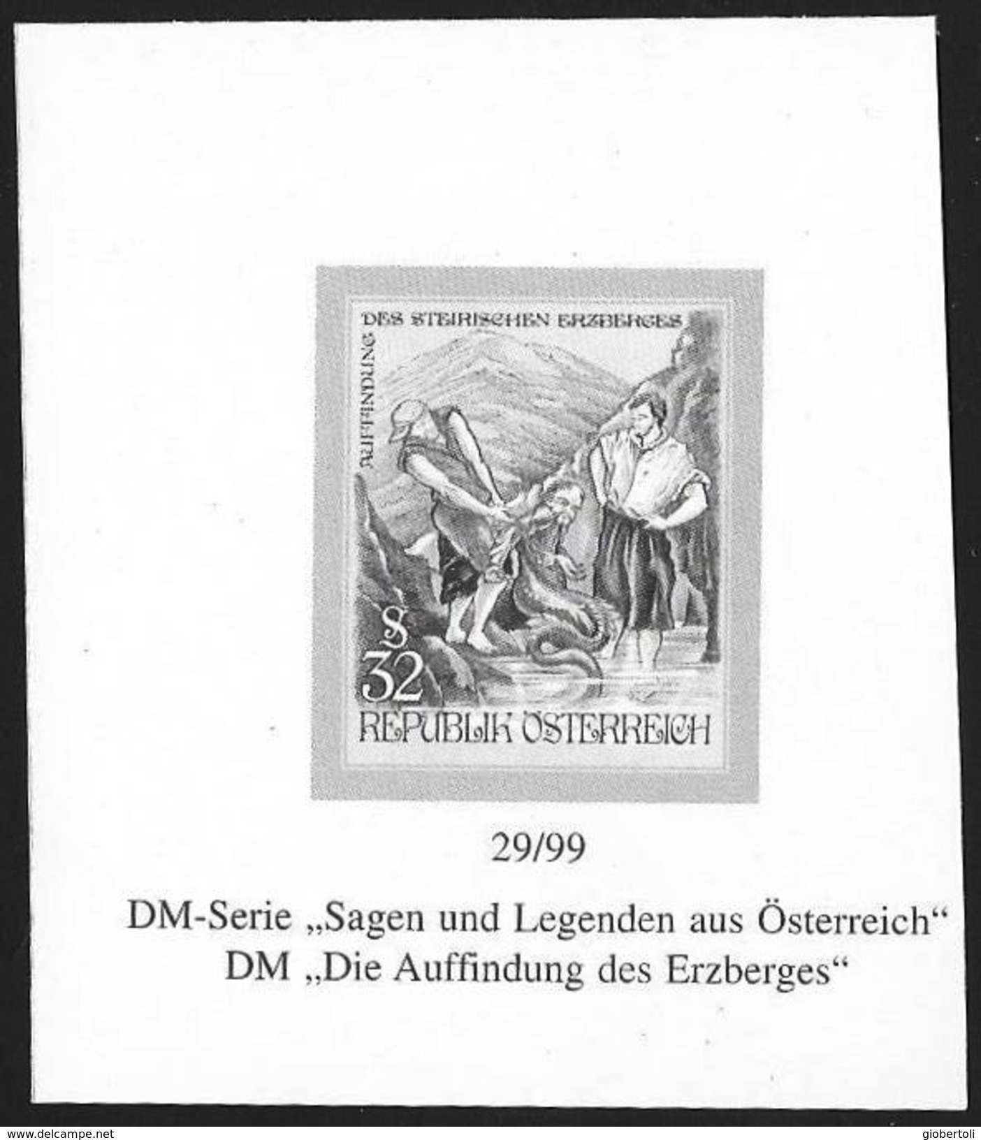 Austria/Autriche: Prova Per La Stampa, Proof For Printing, épreuve Pour L'impression, Scoperta Dell'Erzberg, Erzberg Dis - Fiabe, Racconti Popolari & Leggende