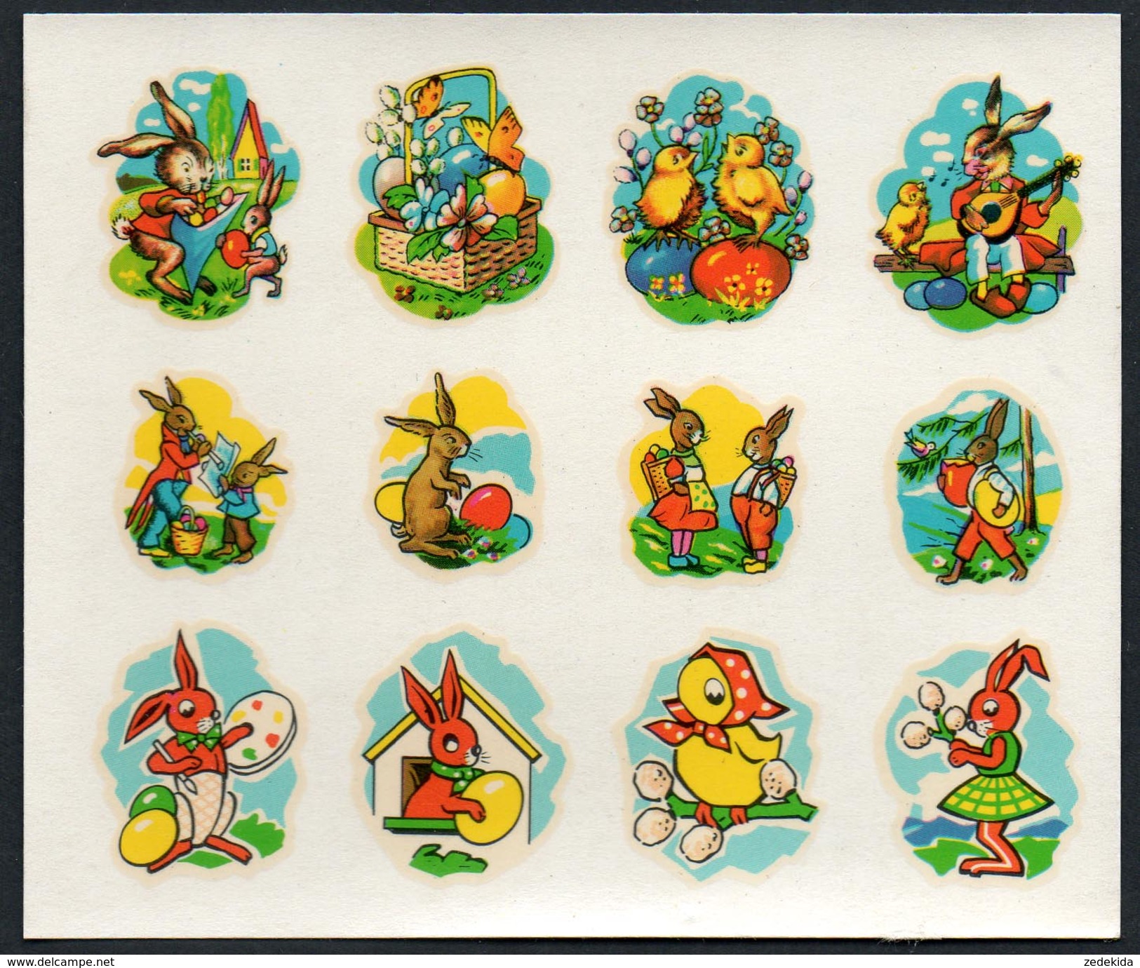 A1933 - Abziehbild Schiebebild - Ostern Osterhase Ostereier - Planet - DDR 1987 - Pâques