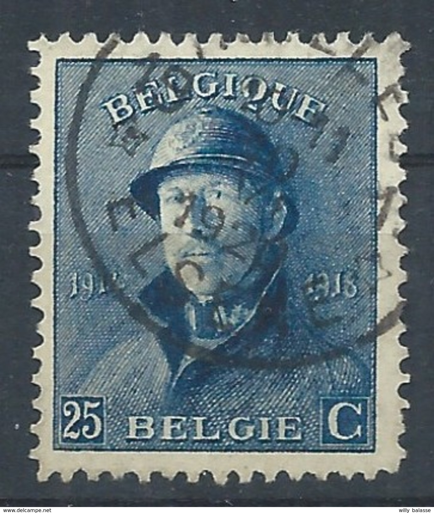 N°171, 25c Bleu Agence Bilingue *19IXELLES19* - 1919-1920  Cascos De Trinchera