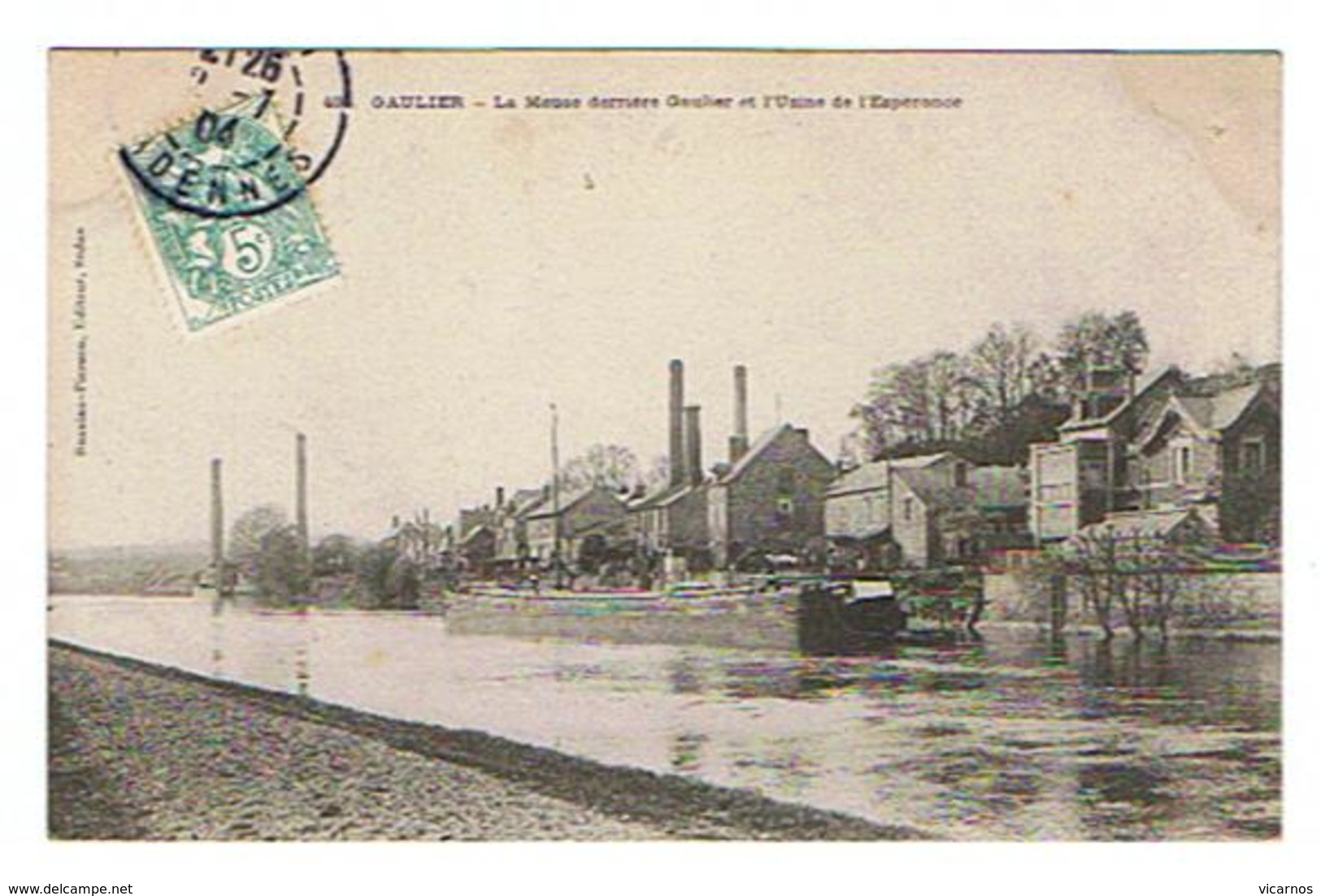 CPA 08 GAULIER La Meuse Derriere Gaulier Et L'Usine De L'Esperance - Autres & Non Classés