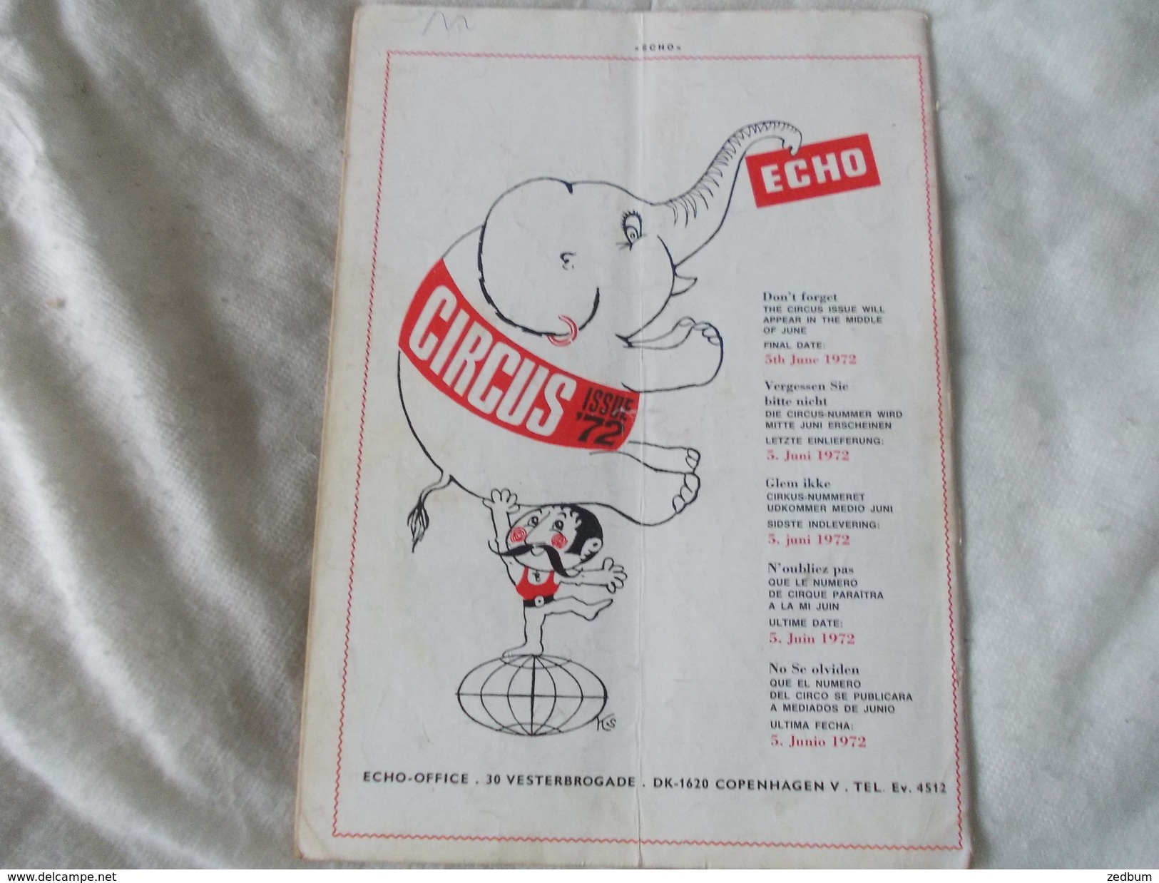 ECHO LTD Professional Circus And Variety Journal Independent International N° 362 April 1972 - Amusement