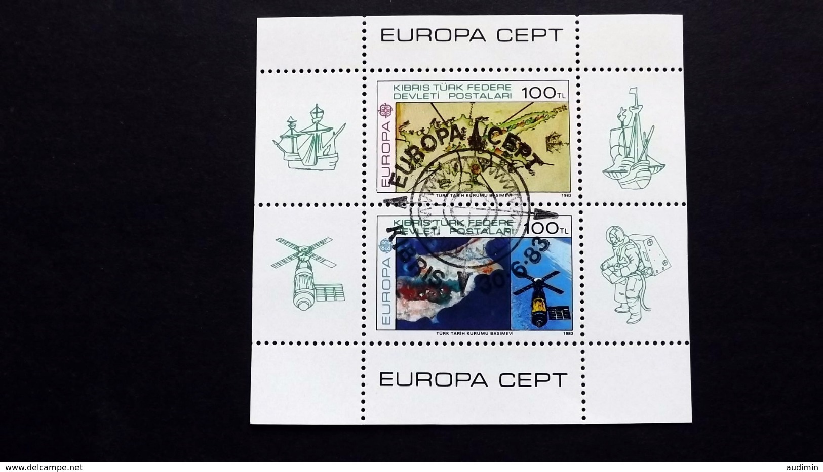 Zypern Türk. 127/8 Block 4 Oo/ESST, EUROPA/CEPT 1983, Piri Reis (1470-1554), Türkischer Geograph - Used Stamps