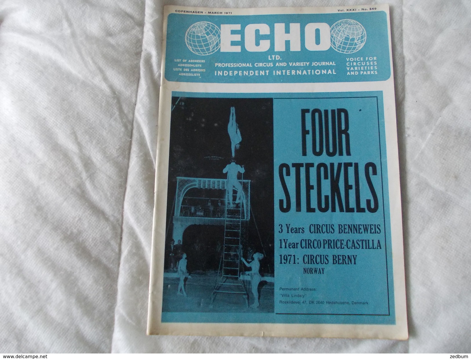 ECHO LTD Professional Circus And Variety Journal Independent International N° 349 March 1971 - Unterhaltung