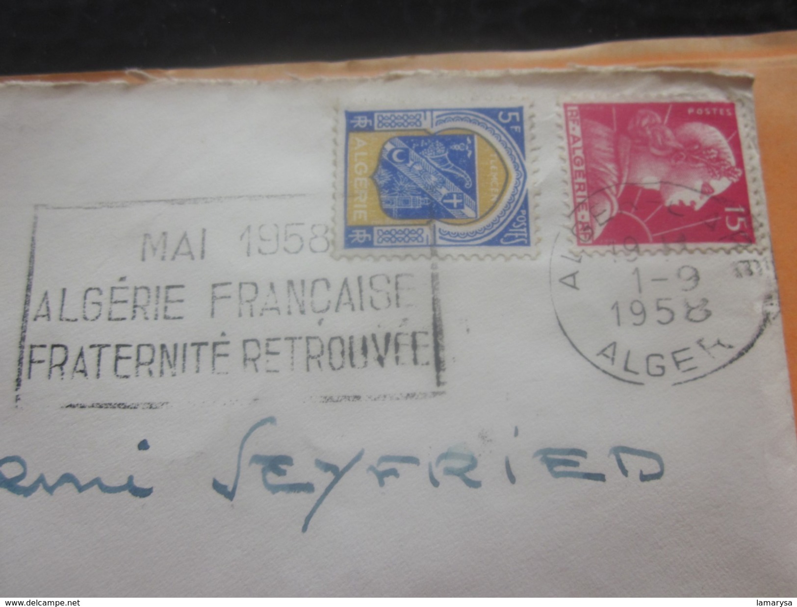 Algérie 1950-62 -       2 Lettres & Document OMEC & Flamme Alger  Timbres De Collection - Covers & Documents