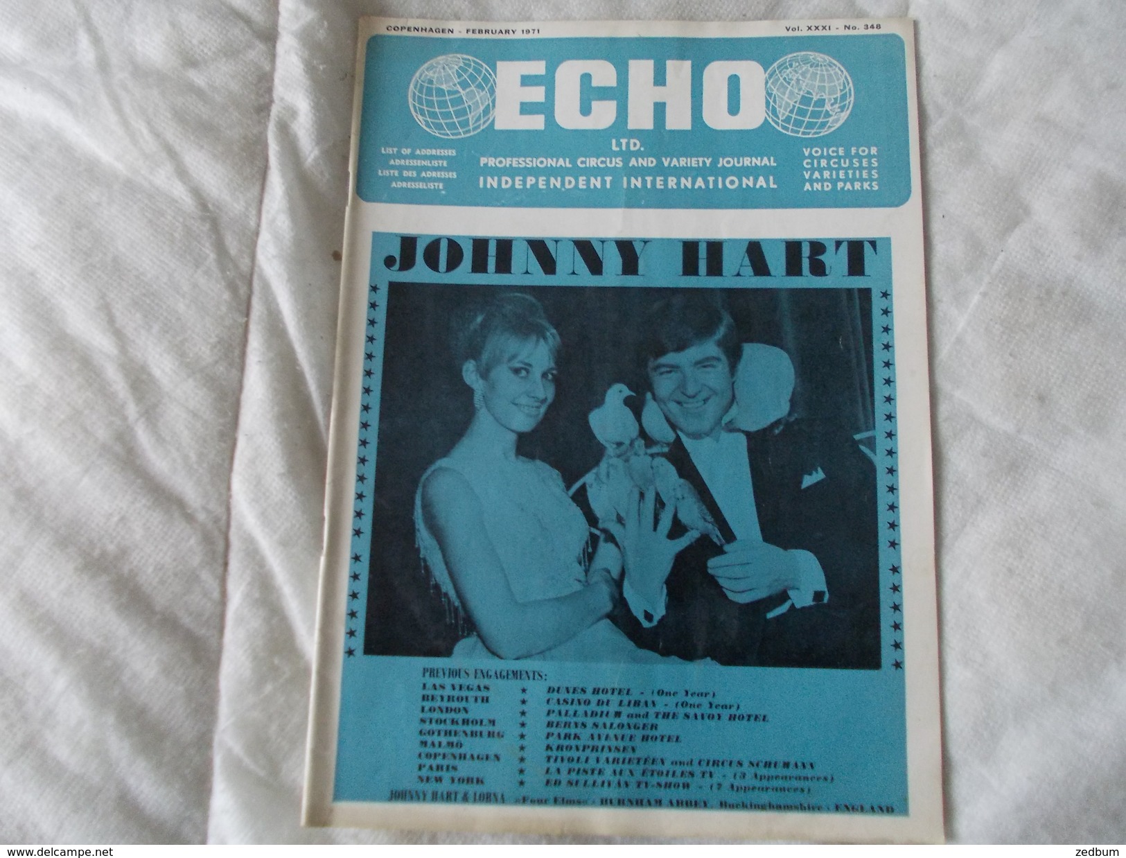 ECHO LTD Professional Circus And Variety Journal Independent International N° 348 February 1971 - Entretenimiento