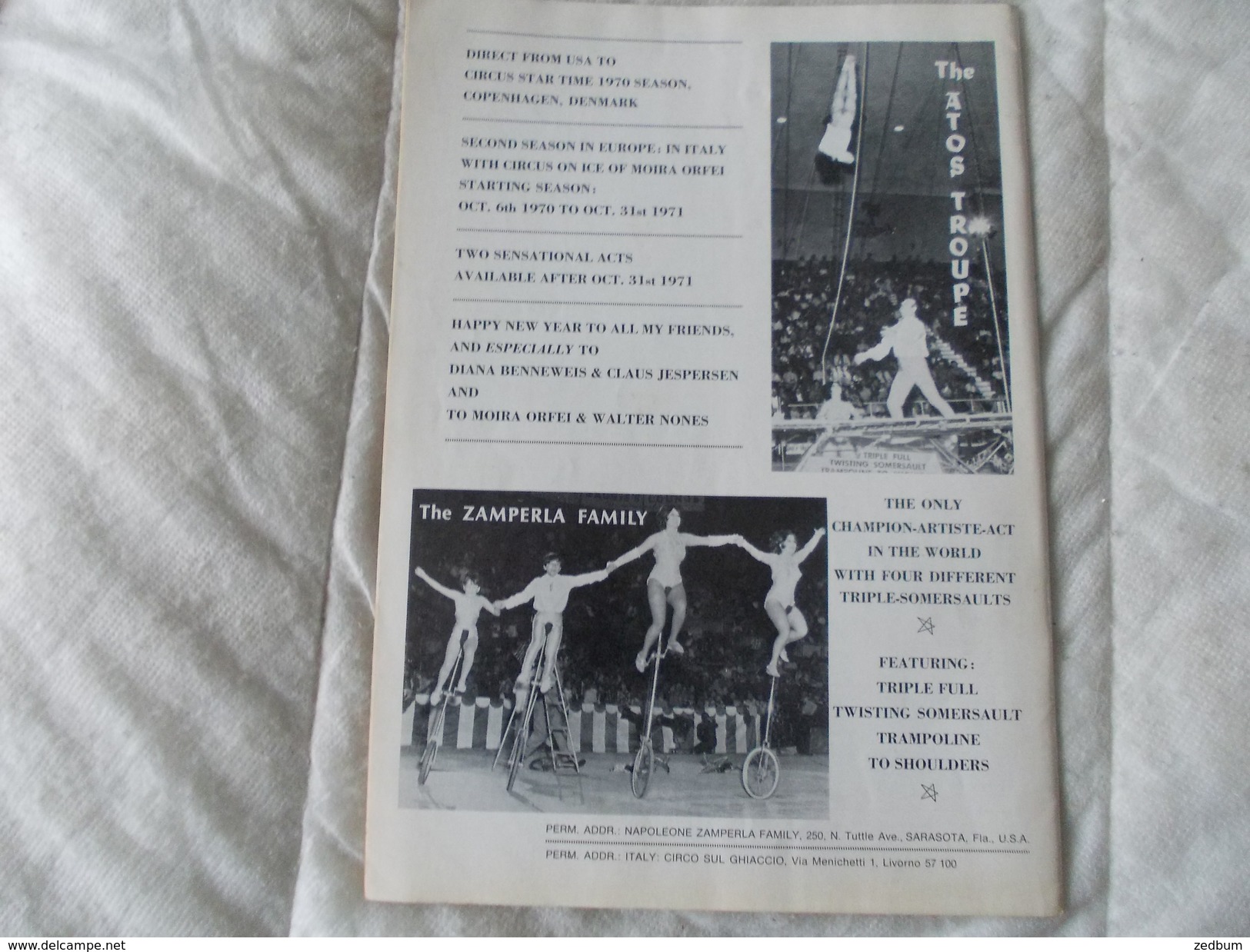 ECHO LTD Professional Circus And Variety Journal Independent International N° 347 January 1971 - Divertissement