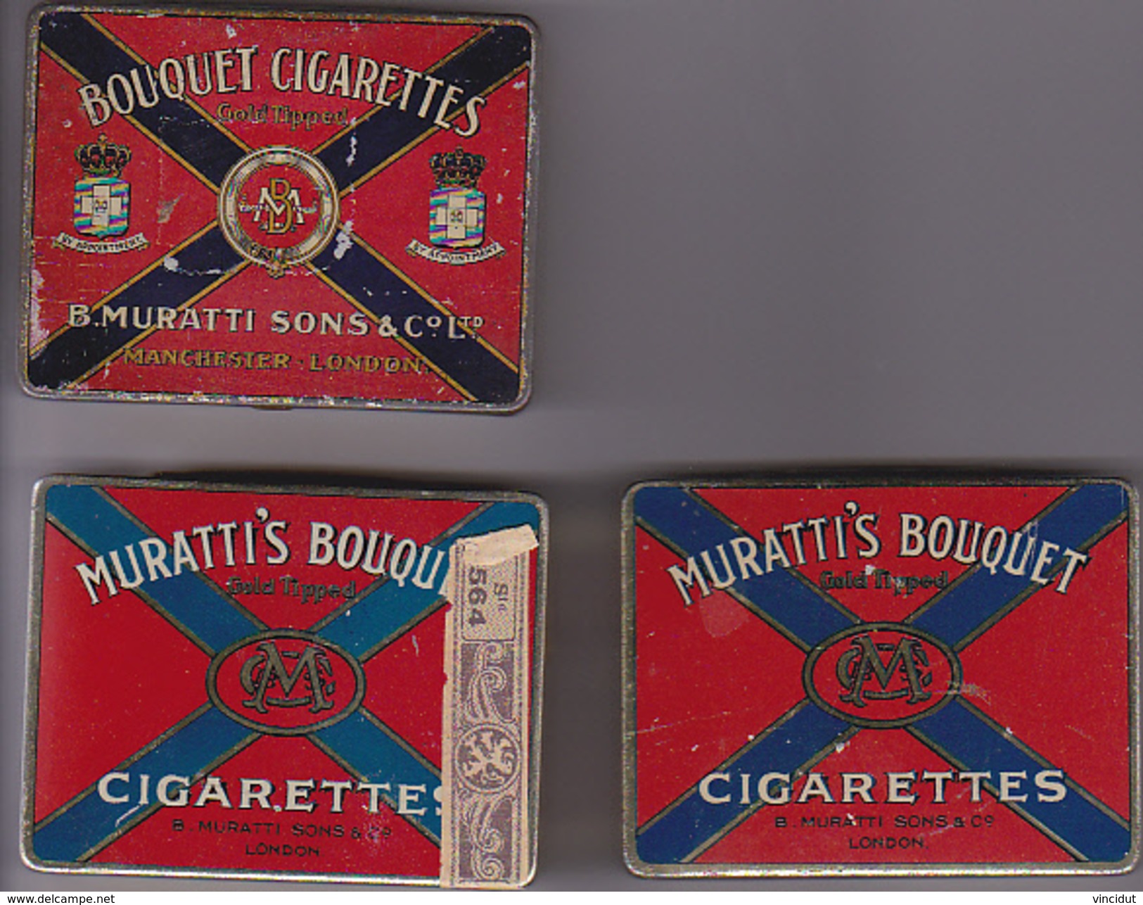 3 Boites Cigaretttes Muratti's - Boites à Tabac Vides