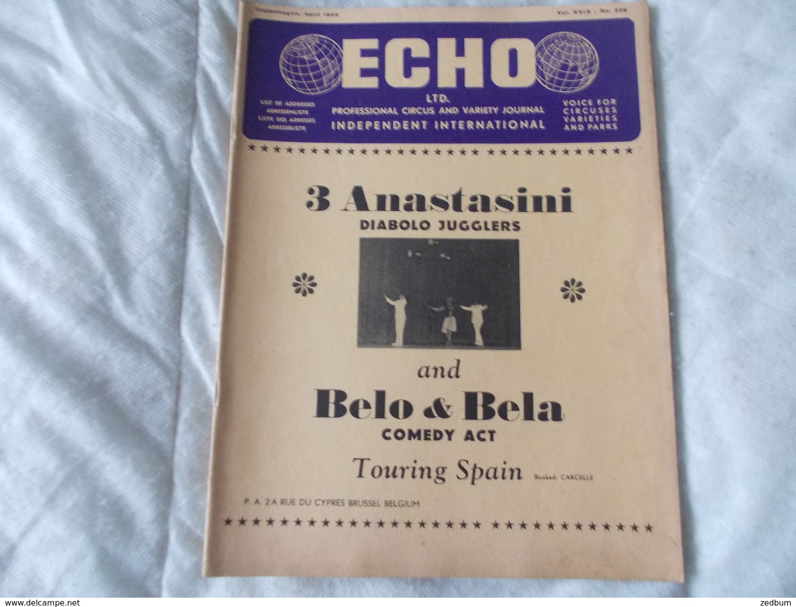 ECHO LTD Professional Circus And Variety Journal Independent International N° 326 April 1969 - Entretenimiento