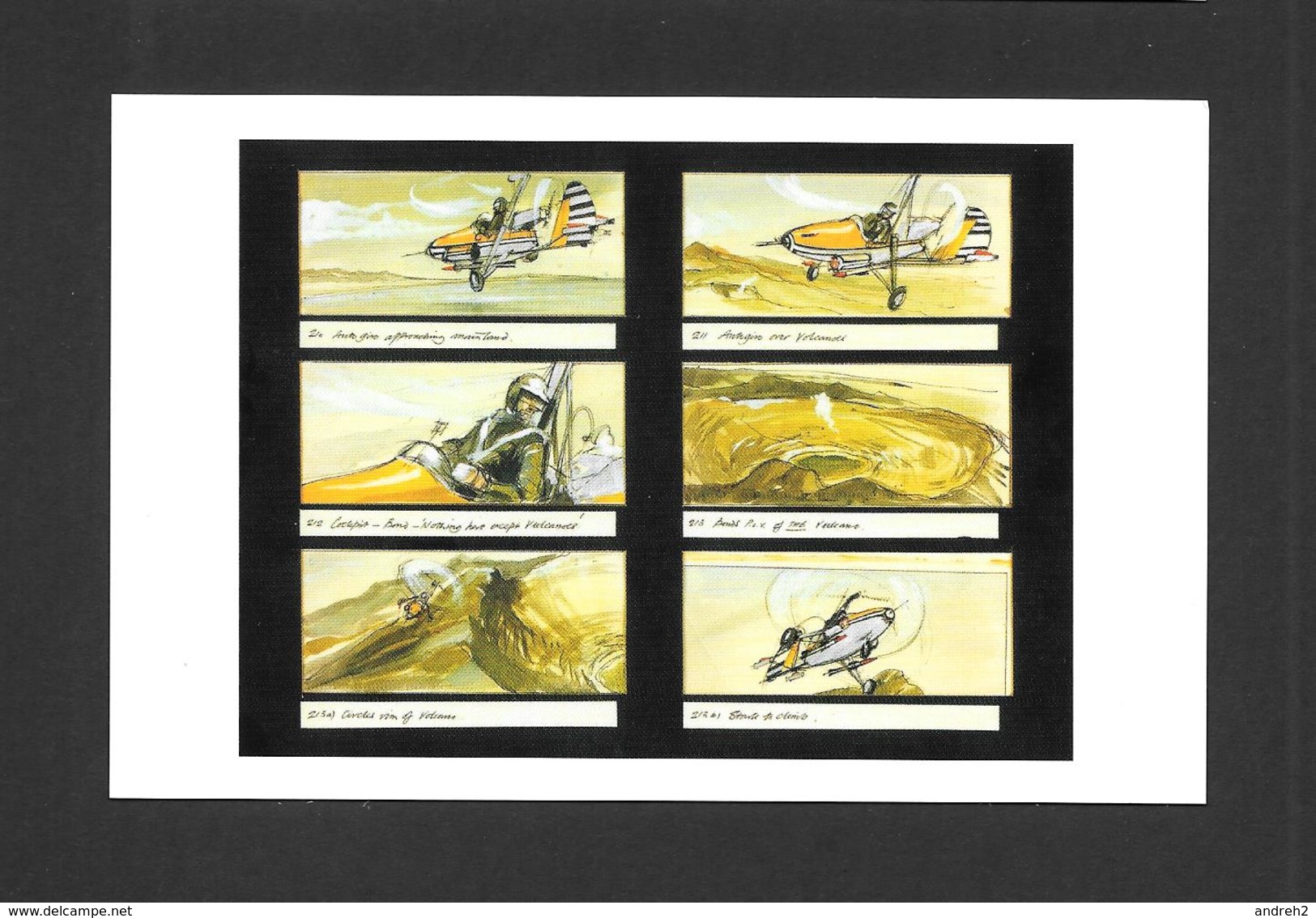 AFFICHES - CARTE POSTALE - JAMES BOND AGENT 007 - STORYBOARD FEATURING FLYING NELLIE  FOR YOU ONLY LIVE TWICE (1967) - Affiches Sur Carte