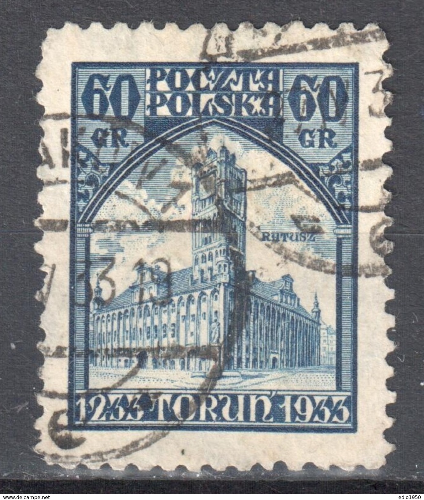 Poland 1933 Torun City Hall - Mi. 279 - Used - Gebraucht