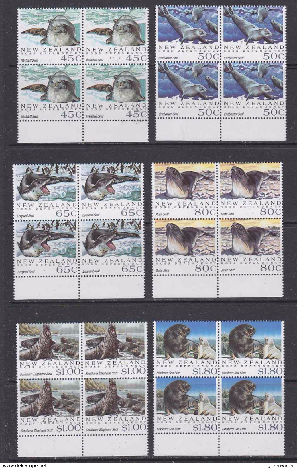 Ross Dependency 1992 Seals 6v  Bl Of 4 ** Mnh (see Description) (35184) - Unused Stamps