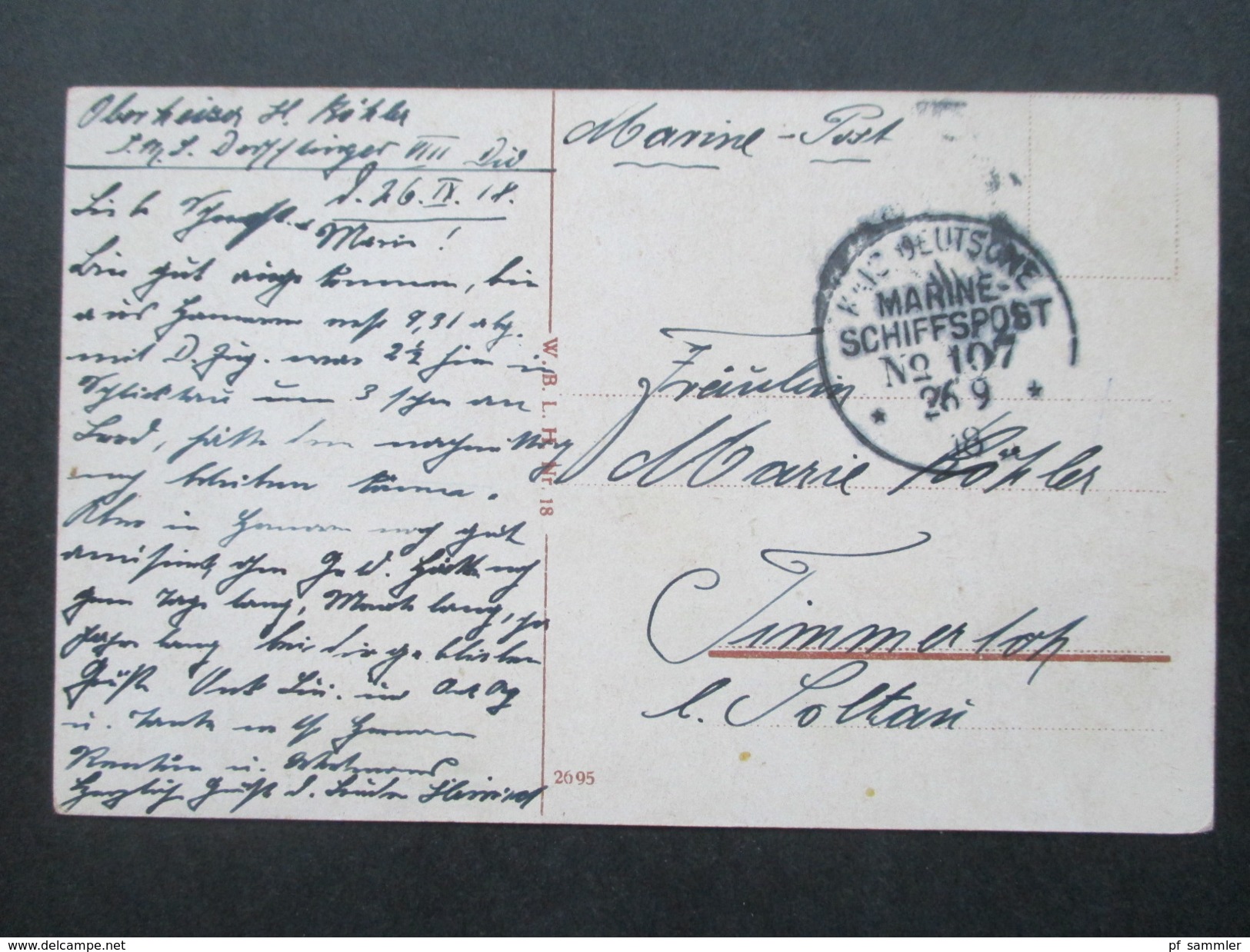 AK 1918 Wilhelmshaven. Kaiserliche Werft. Deutsche Marine Schiffspost Stempel. Marine Post 1. WK. - Wilhelmshaven