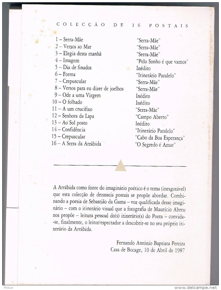 Portugal, Setúbal, 1987, Itinerários Da Arrábida, 16 Postais Com Poemas - Setúbal