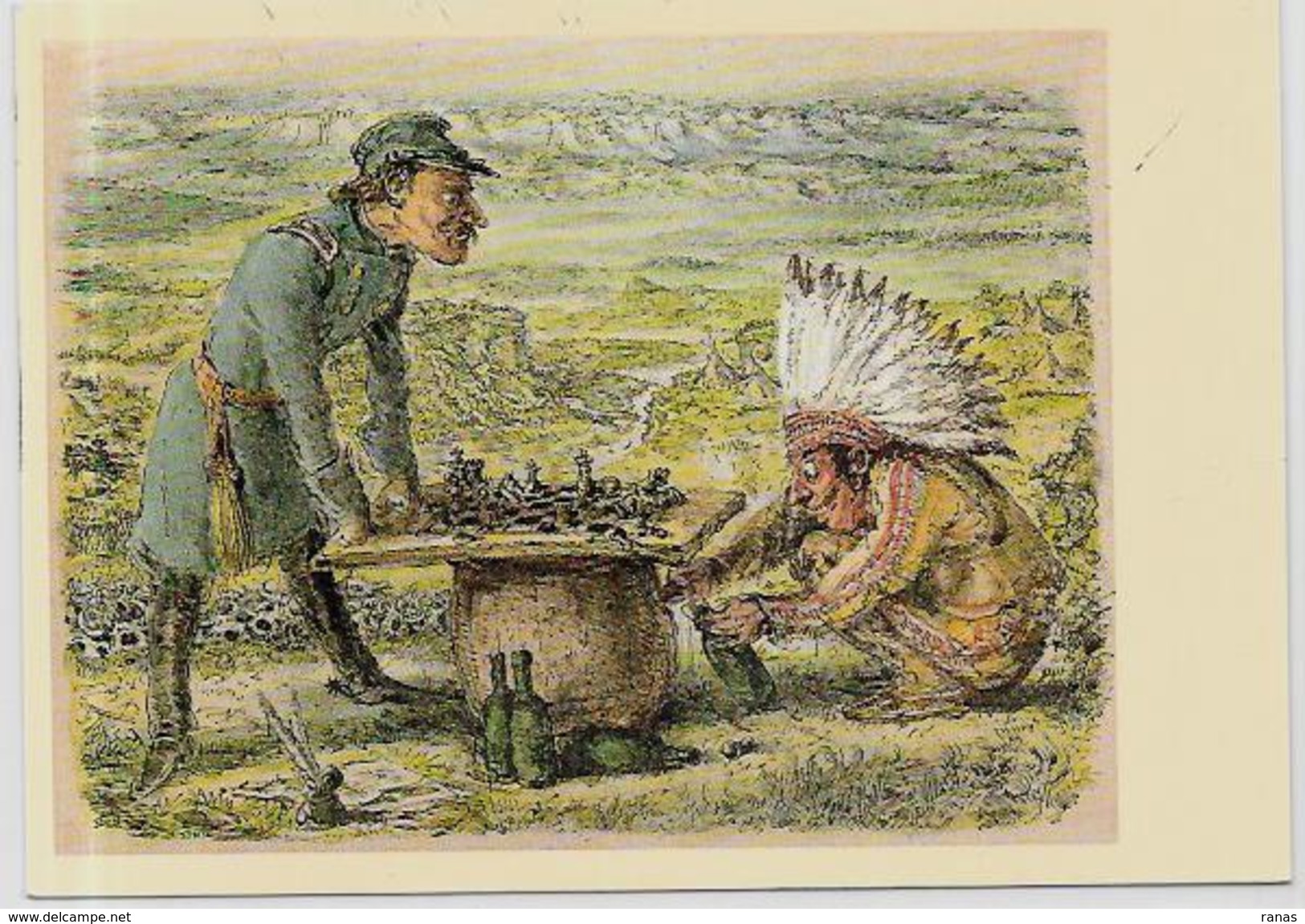 CPSM Jeu échecs Chess Non Circulé 10 X 15 Indien Tire Bouchon - Echecs