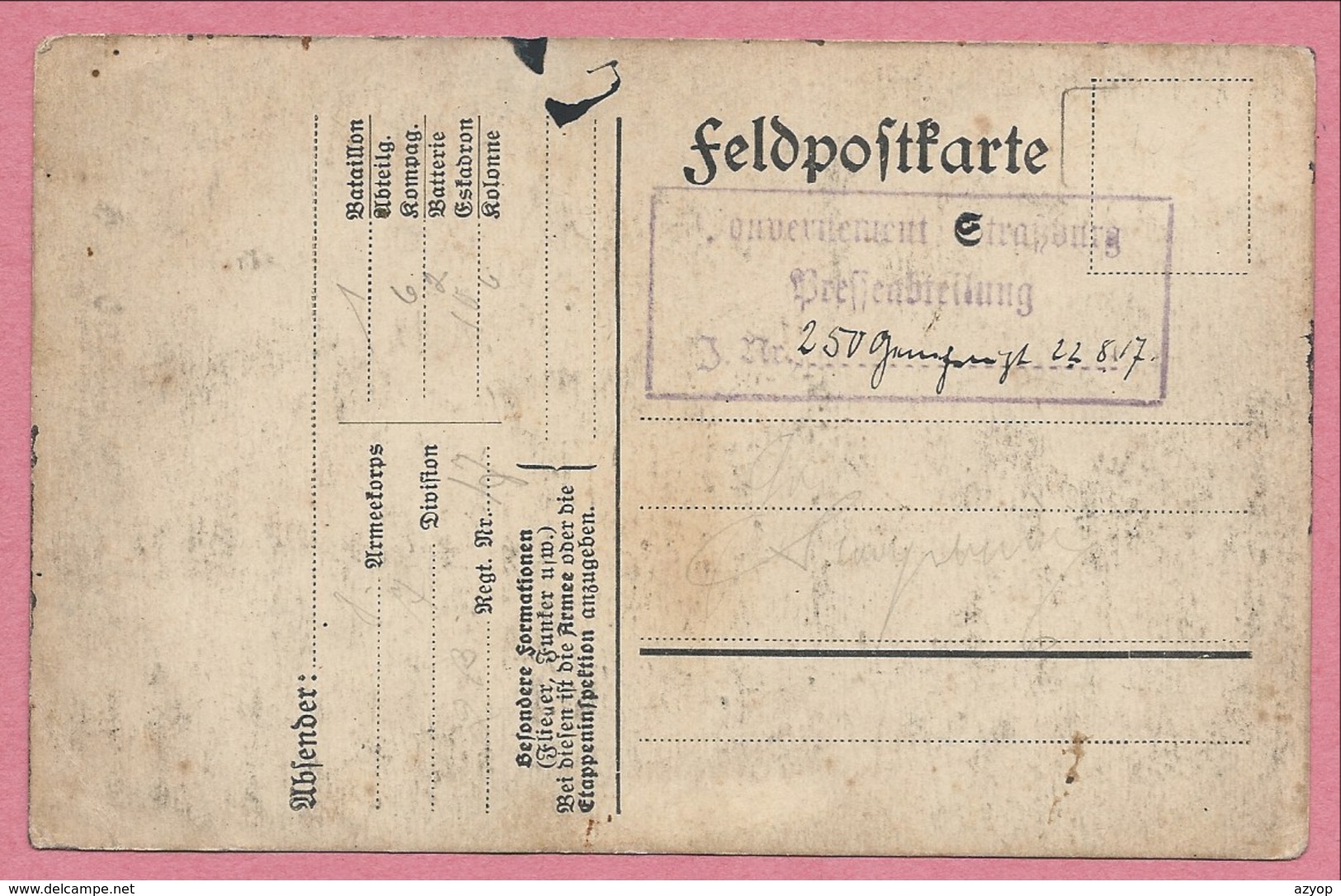 51 - PONT FAVERGER - Carte Allemande - Dessin De E. SCHRORH - Feld-Postkarte - Voir Cachet Feldpost - Guerre 14/18 - Autres & Non Classés
