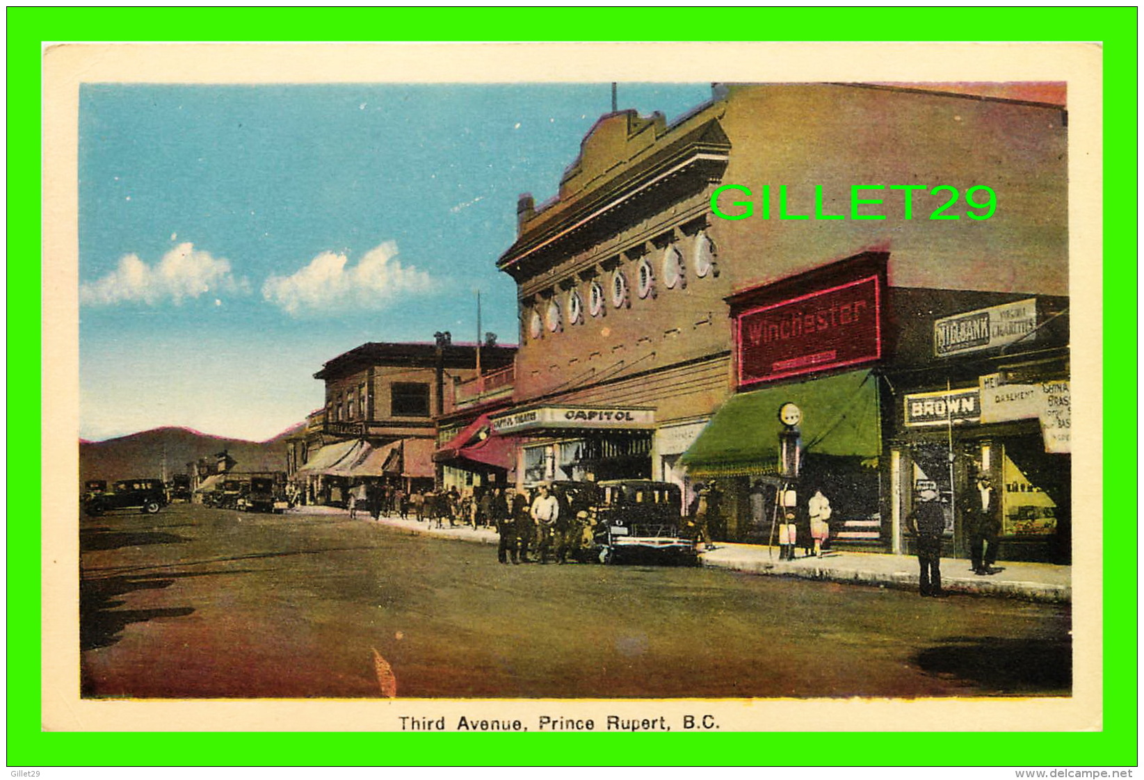 PRINCE RUPERT, BC - THIRD AVENUE - CAPITOL THEATER, WINCHESTER STORE - ANIMATED - PECO - - Prince Rupert