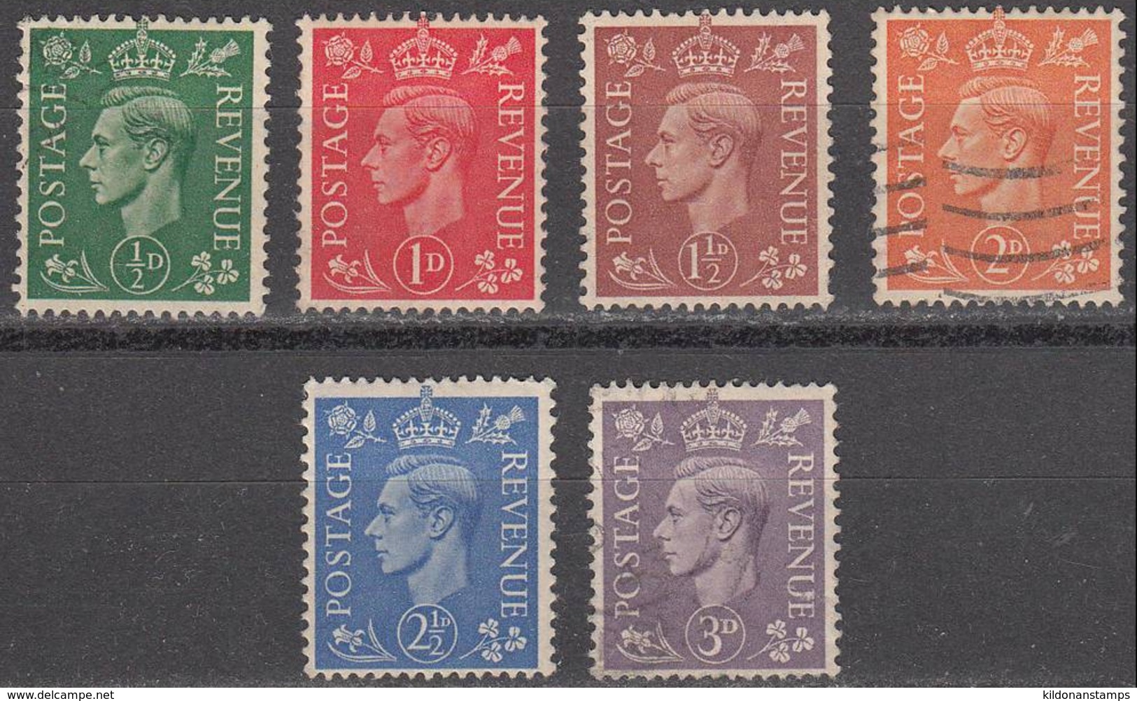 Great Britain 1941-42 Cancelled, Sc# 258-263, SG 485-490 - Used Stamps