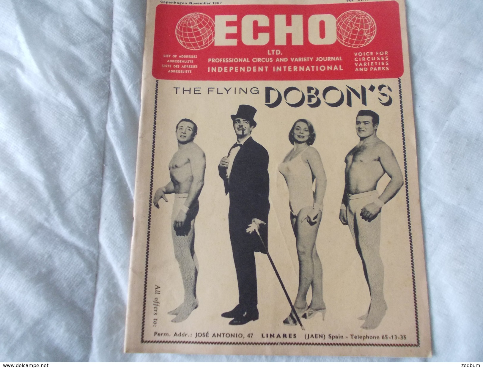 ECHO LTD Professional Circus And Variety Journal Independent International N° 309 November 1967 - Divertissement